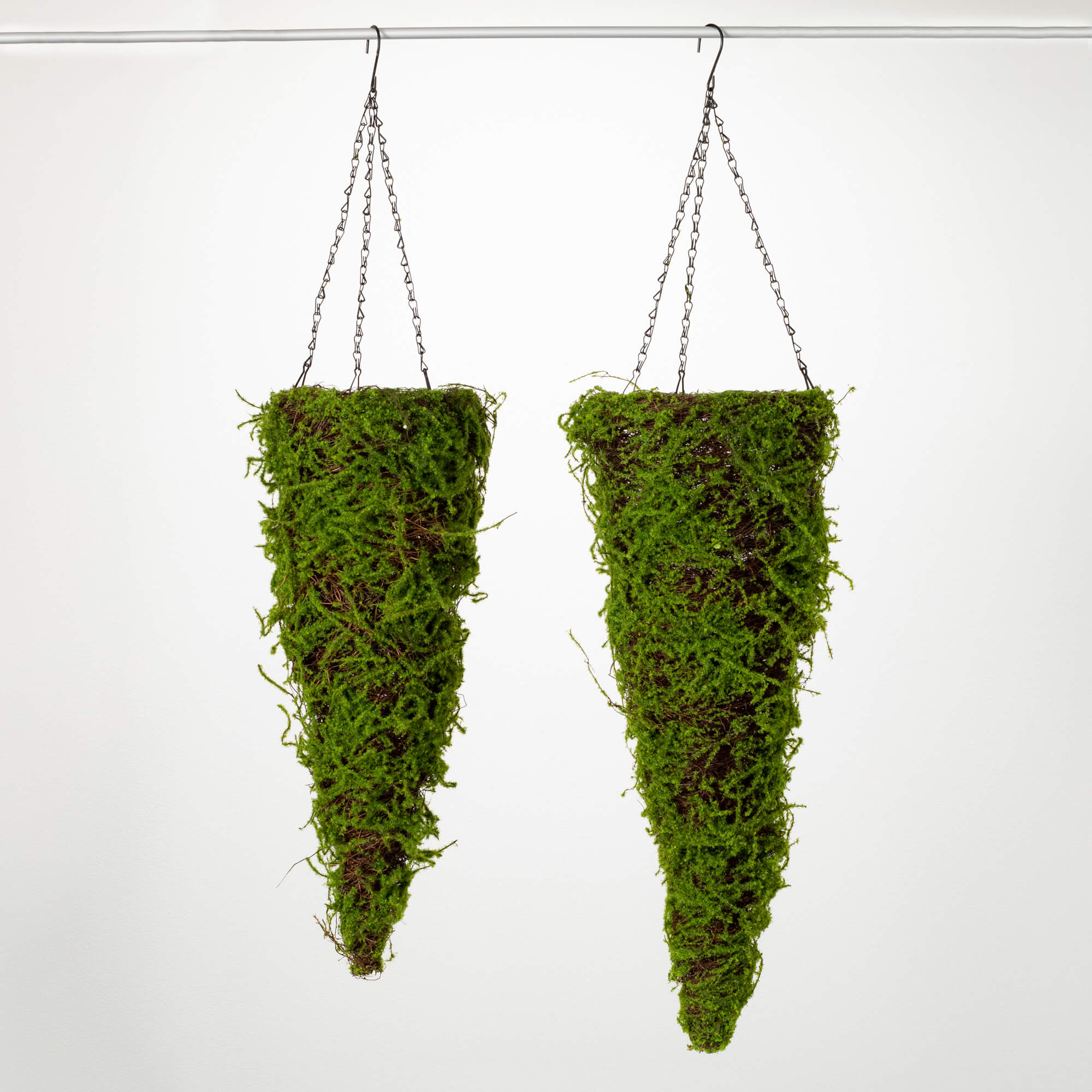 MOSS HANGING CONE BASKET SET