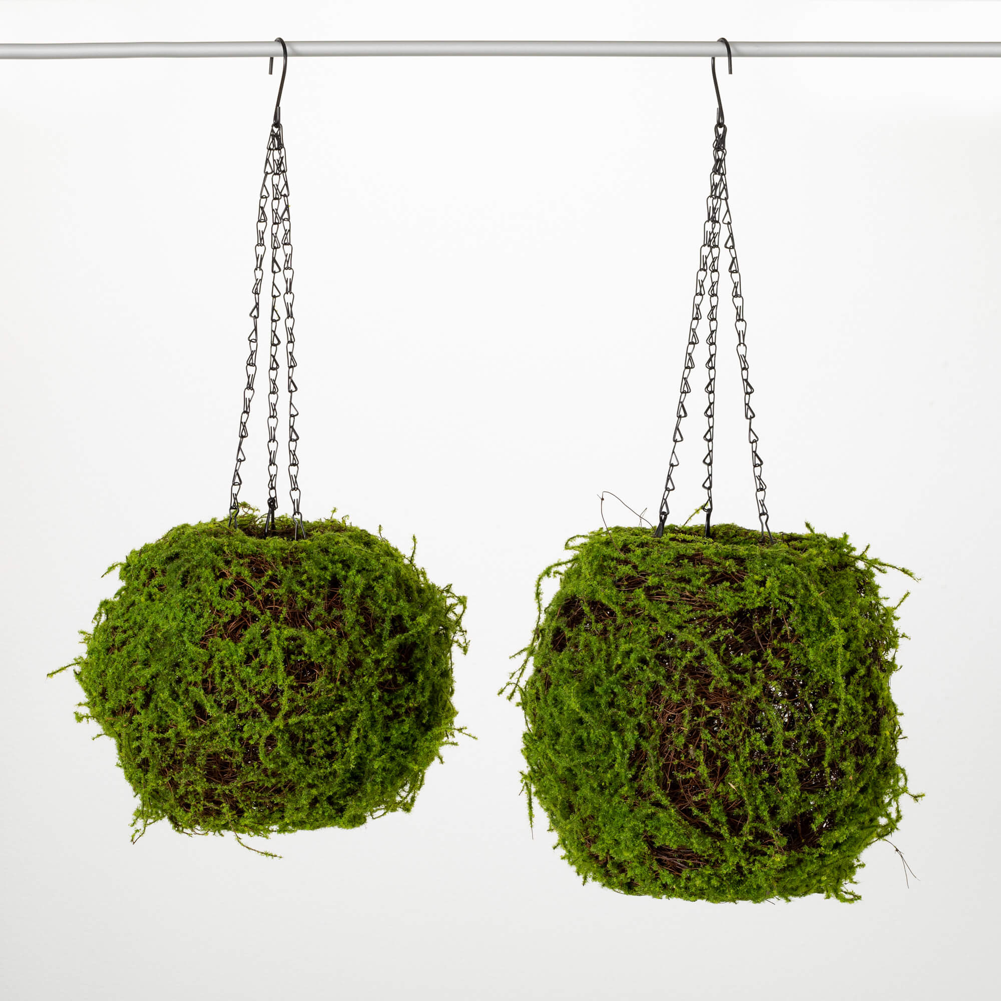 MOSS HANGING BASKET ORB SET