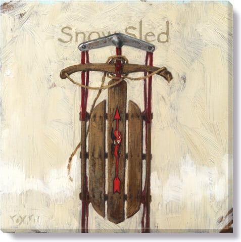 SNOW SLED GICLEE WALL ART