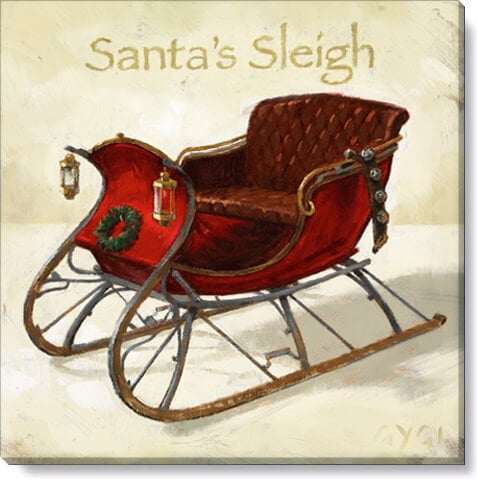 SANTA'S SLEIGH GICLEE WALL ART