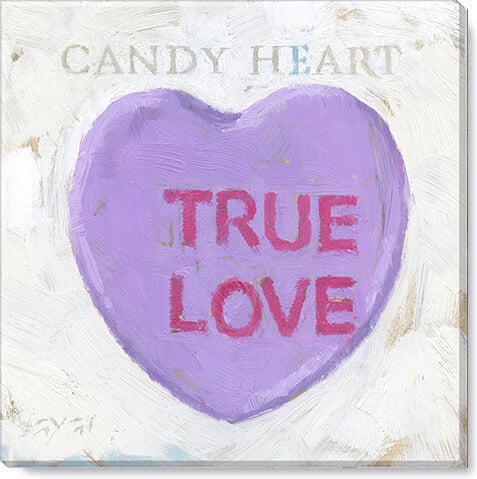 PURPLE CANDY HEART GICLEE WALL