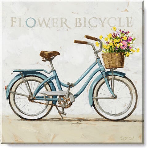 FLOWER BICYCLE GICLEE WALL ART