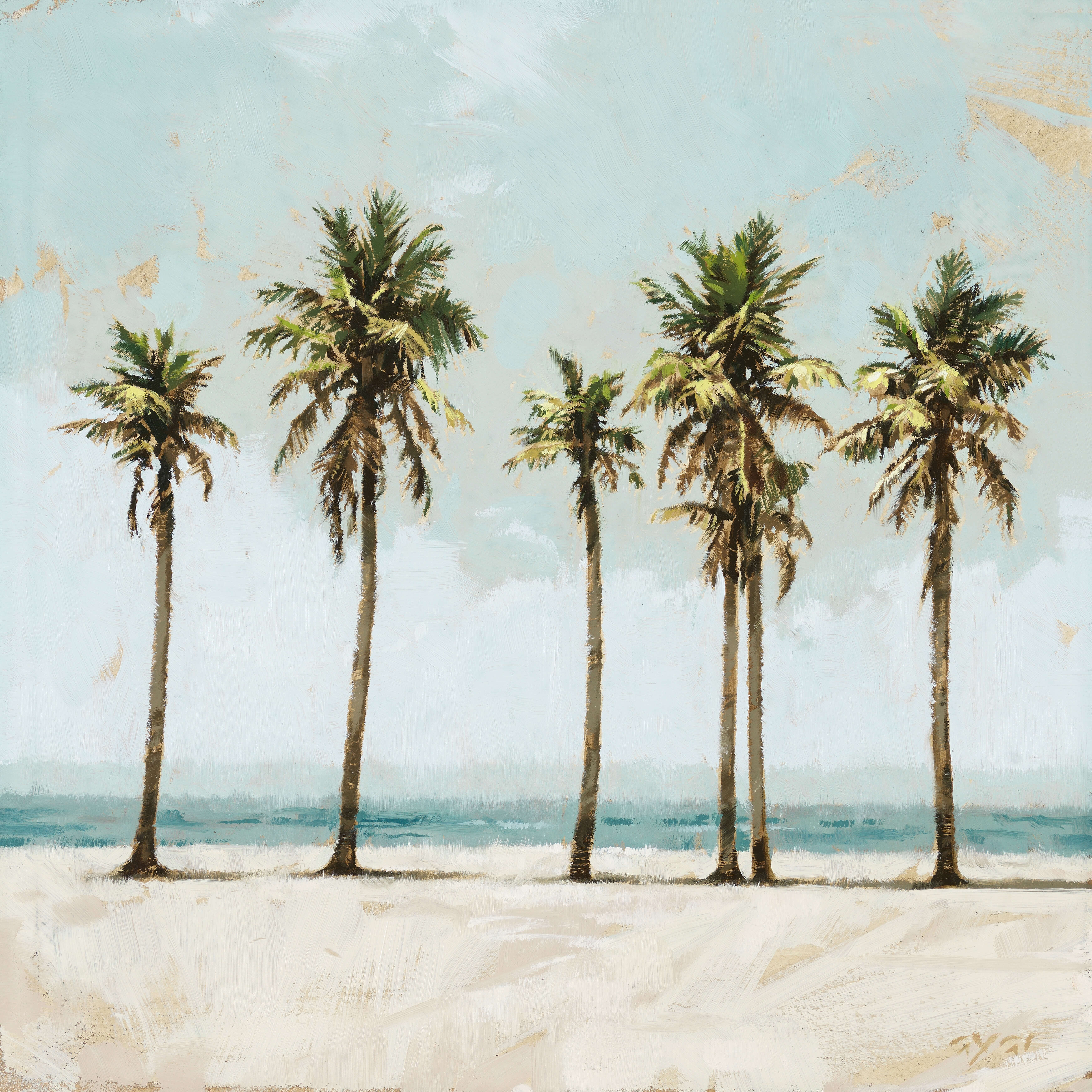 BEACH DUNE PALM TREE ARTWORK