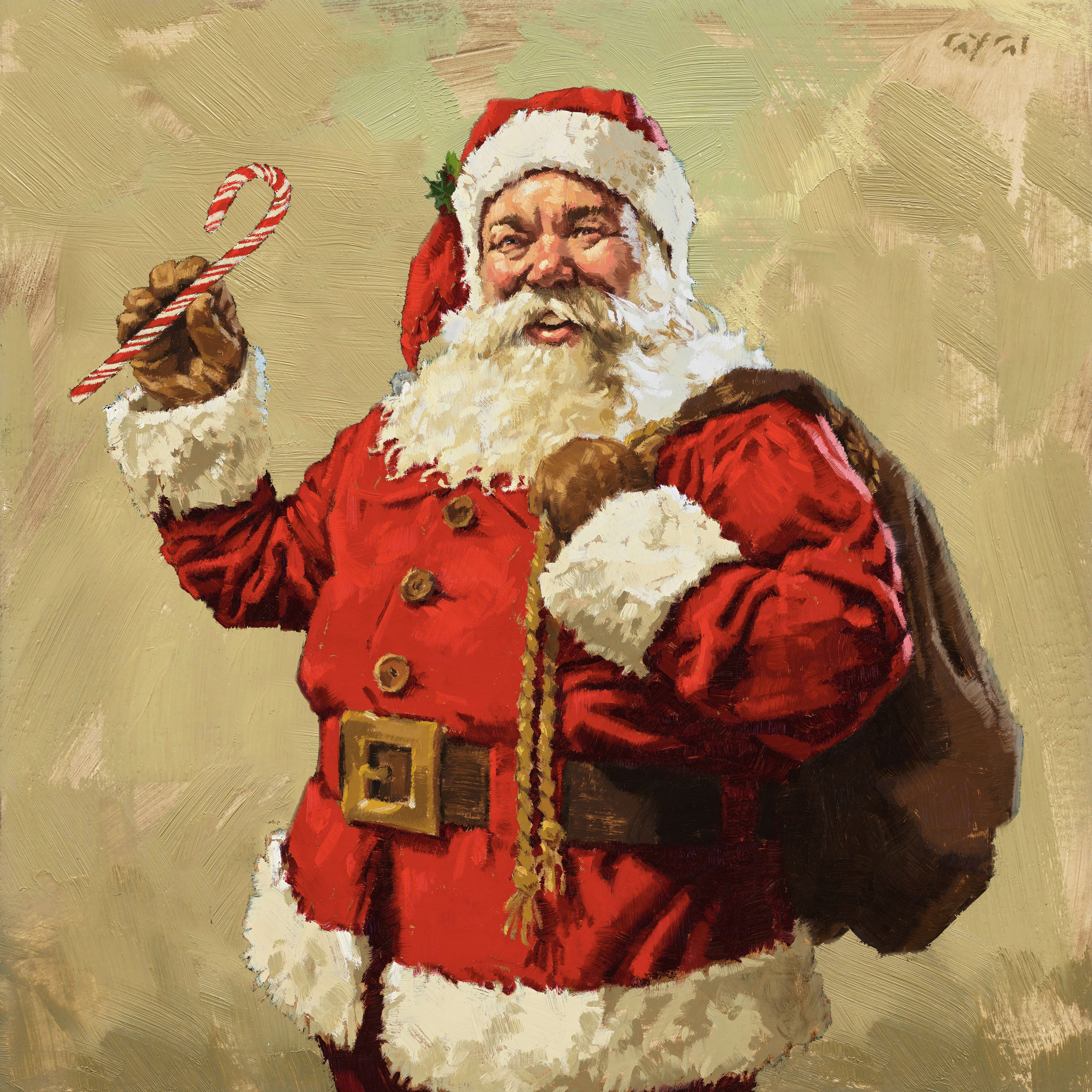 CANDY CANE SANTA ARTWORK