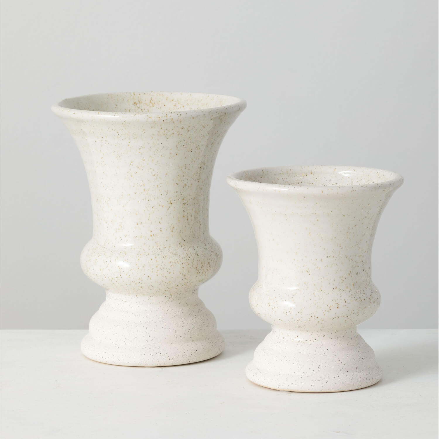 SPECKLED GOBLET VASE SET OF 2