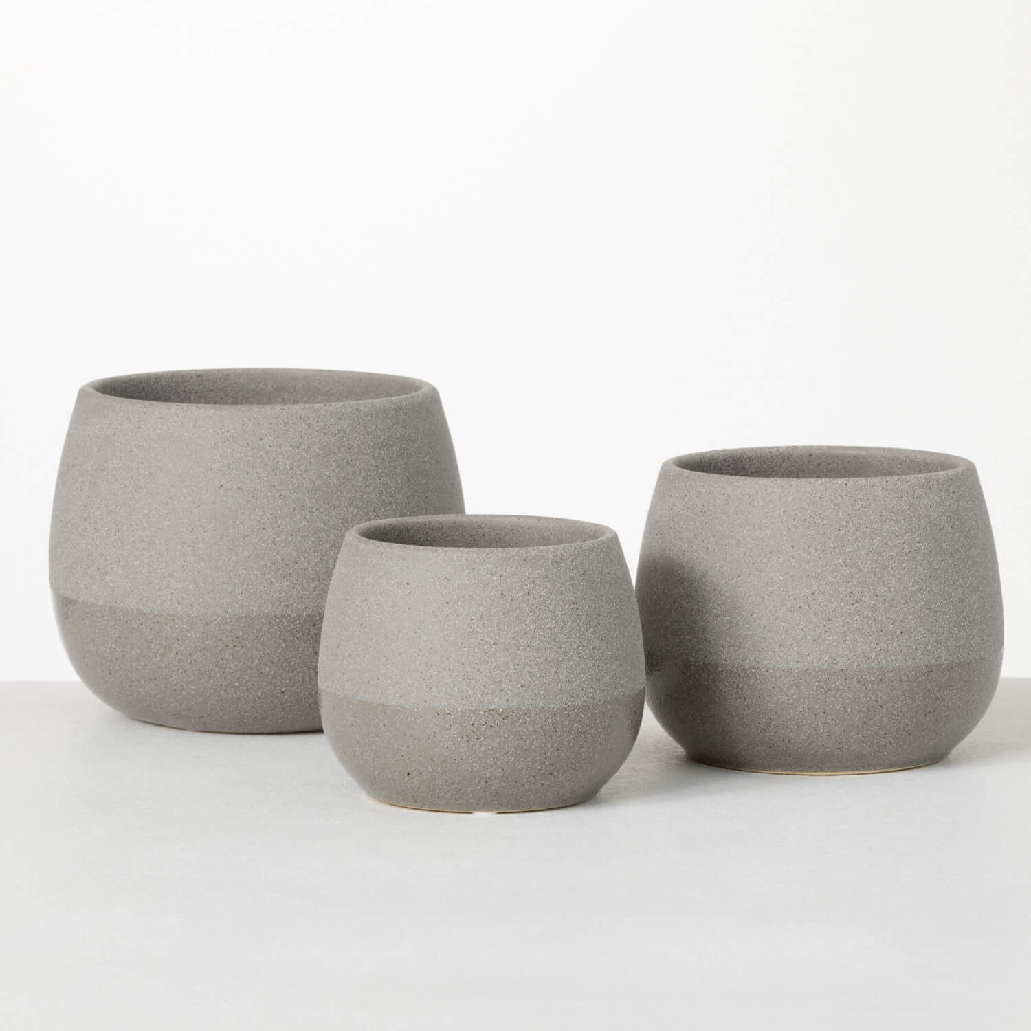 SPECKLED GRAY TWO-TONED POTS