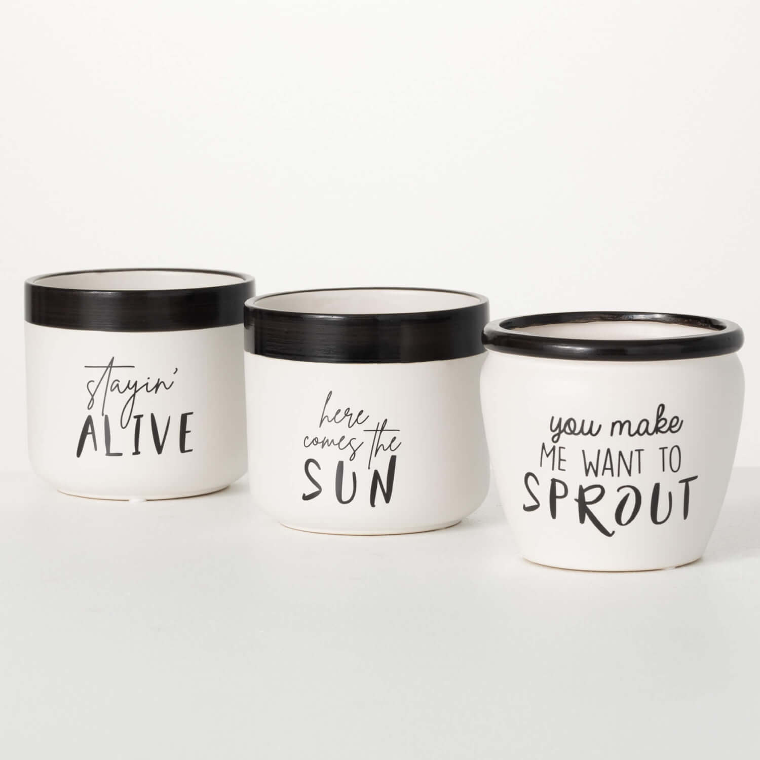 FUN TEXT PLANTER SET OF 3