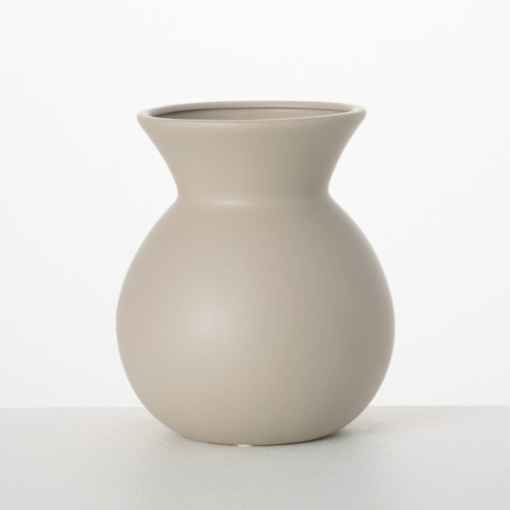 MATTE GRAY HOURGLASS VASE