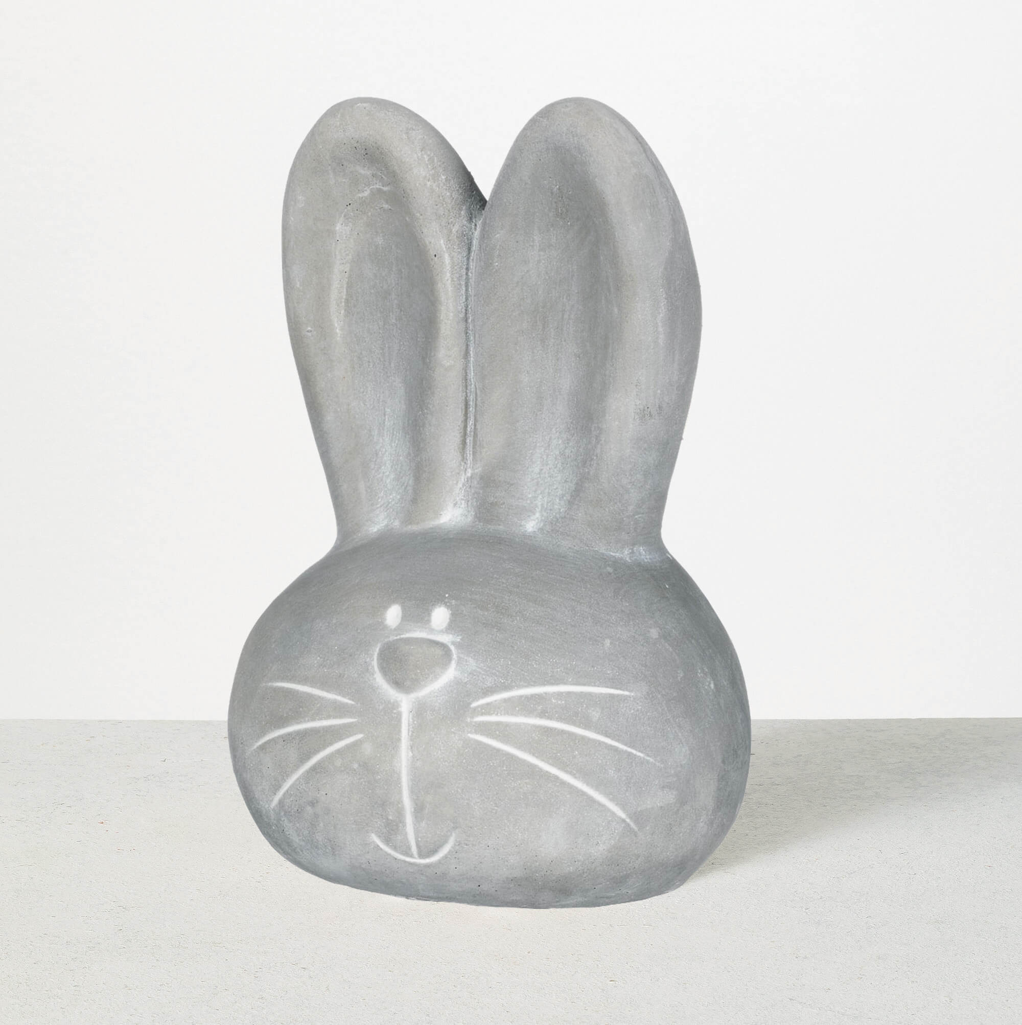 CEMENT BUNNY HEAD FIGURINE