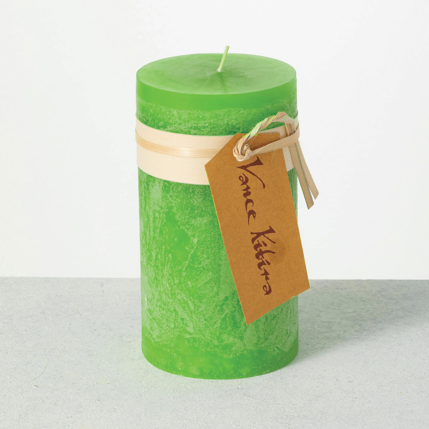 GREEN TIMBER PILLAR CANDLE