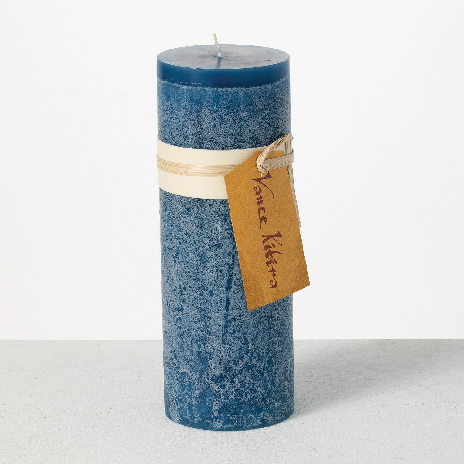 BLUE TIMBER PILLAR CANDLE