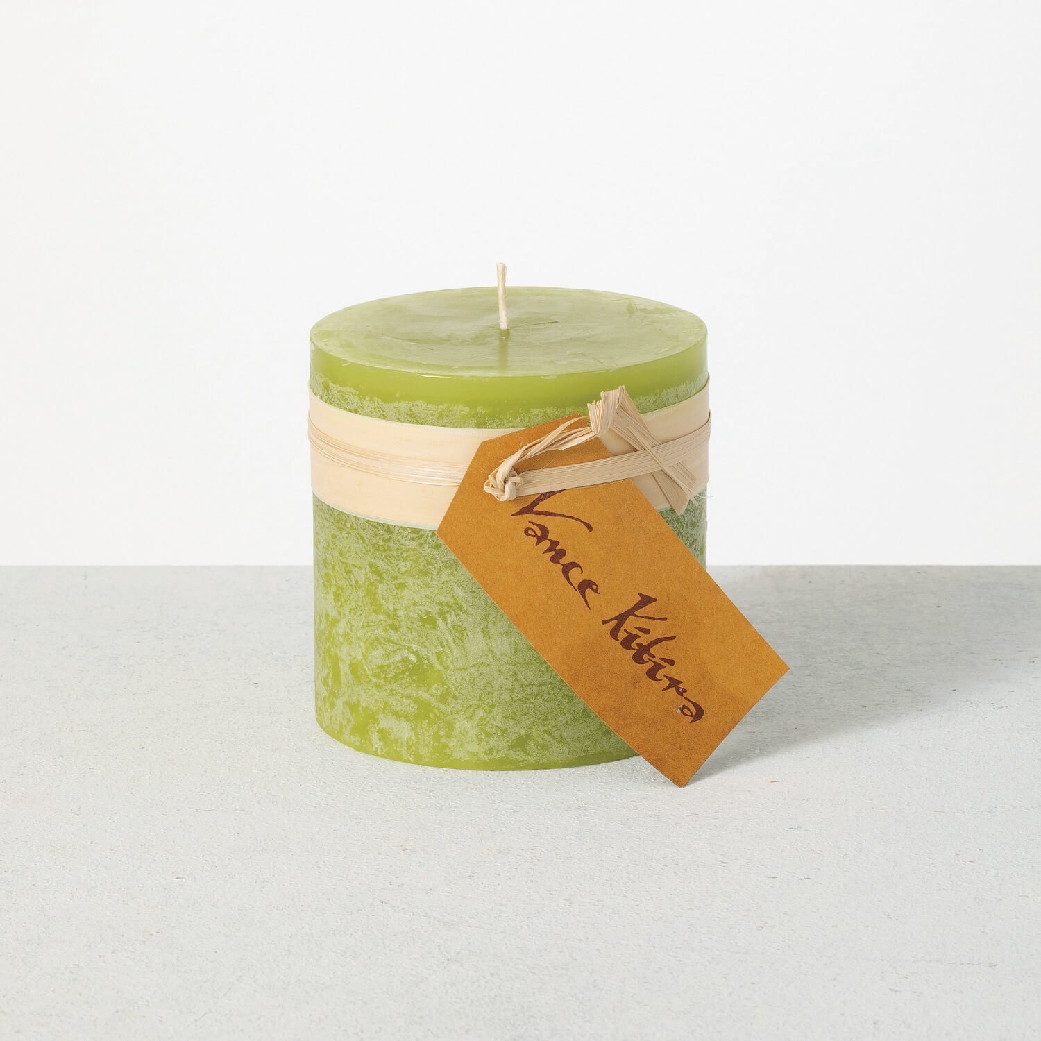 GREEN TIMBER PILLAR CANDLE