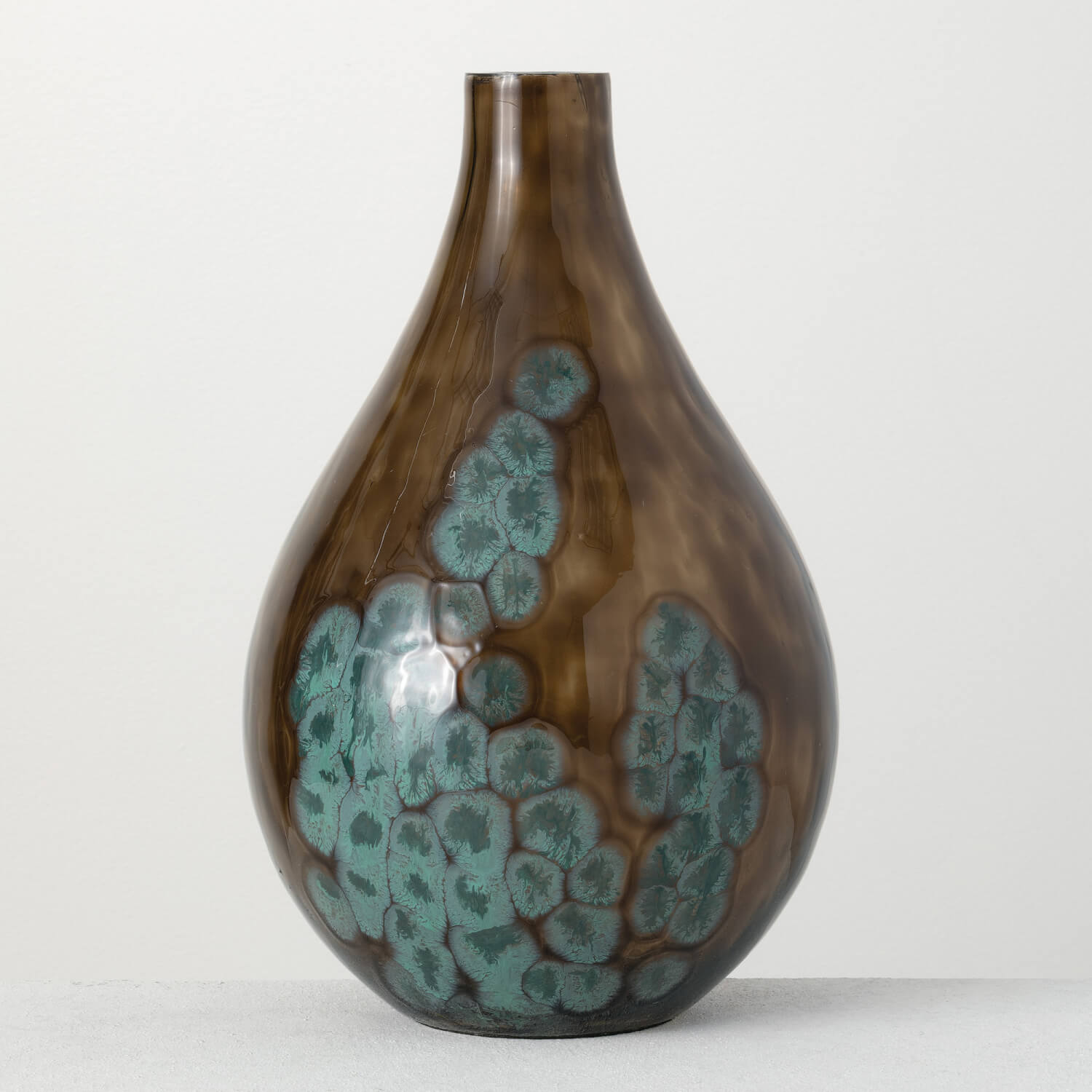 Wholesale Enamaled Bubble Vase Containers Brown Glass Sullivans