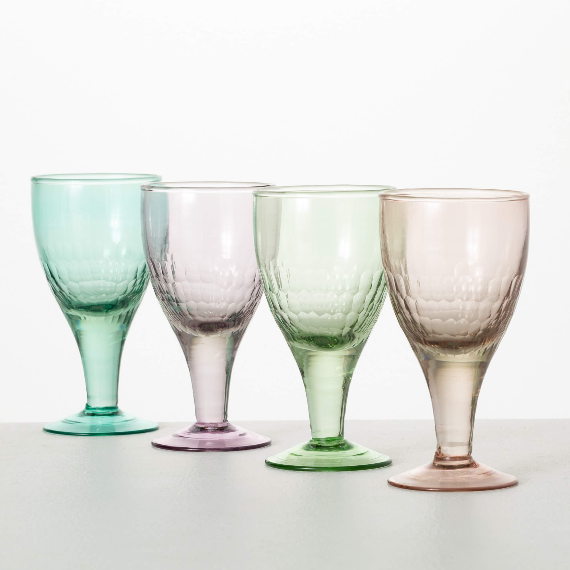 TEXTURED PASTEL GOBLET SET 4