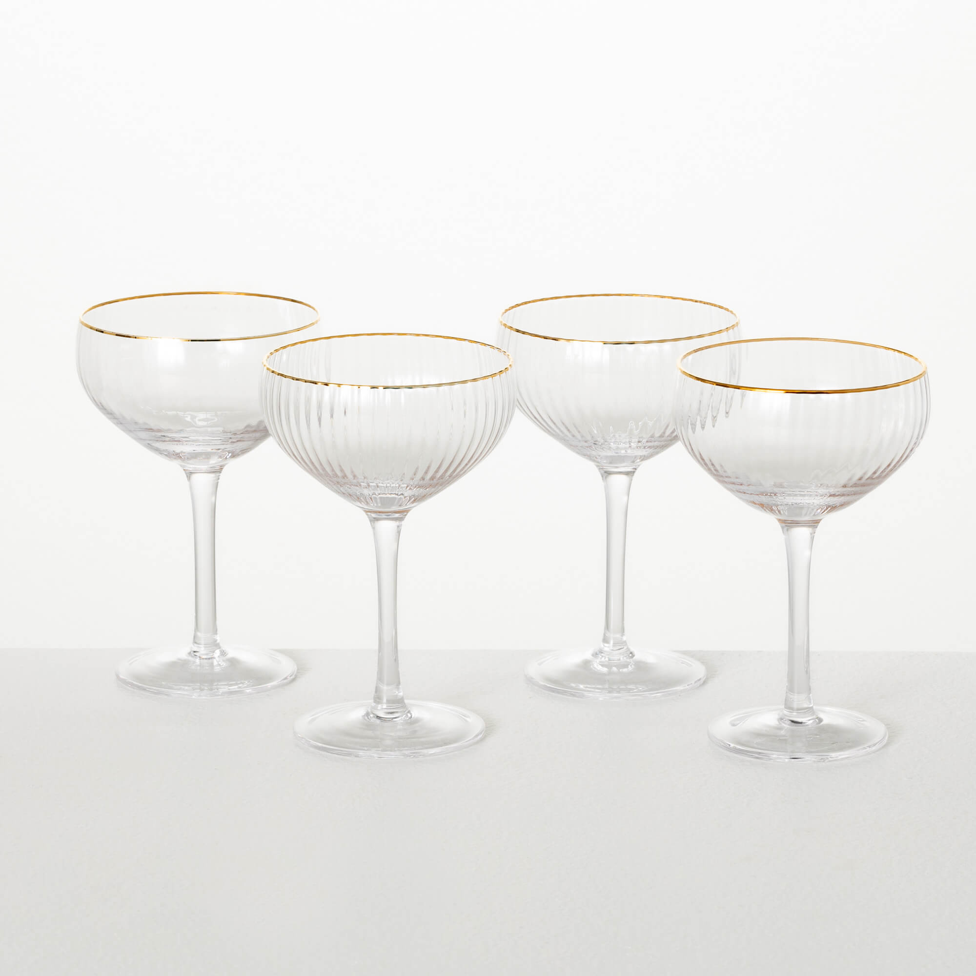 RIBBED CHAMPAGNE GLASS Set 4