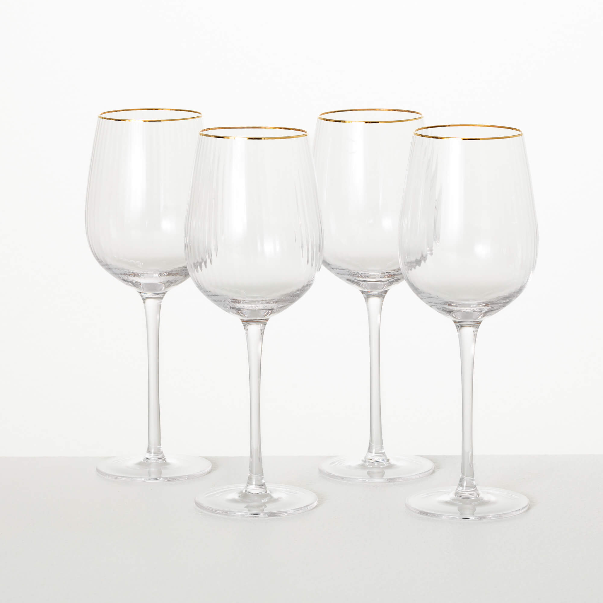 RIBBED WINE GLASS Set 4