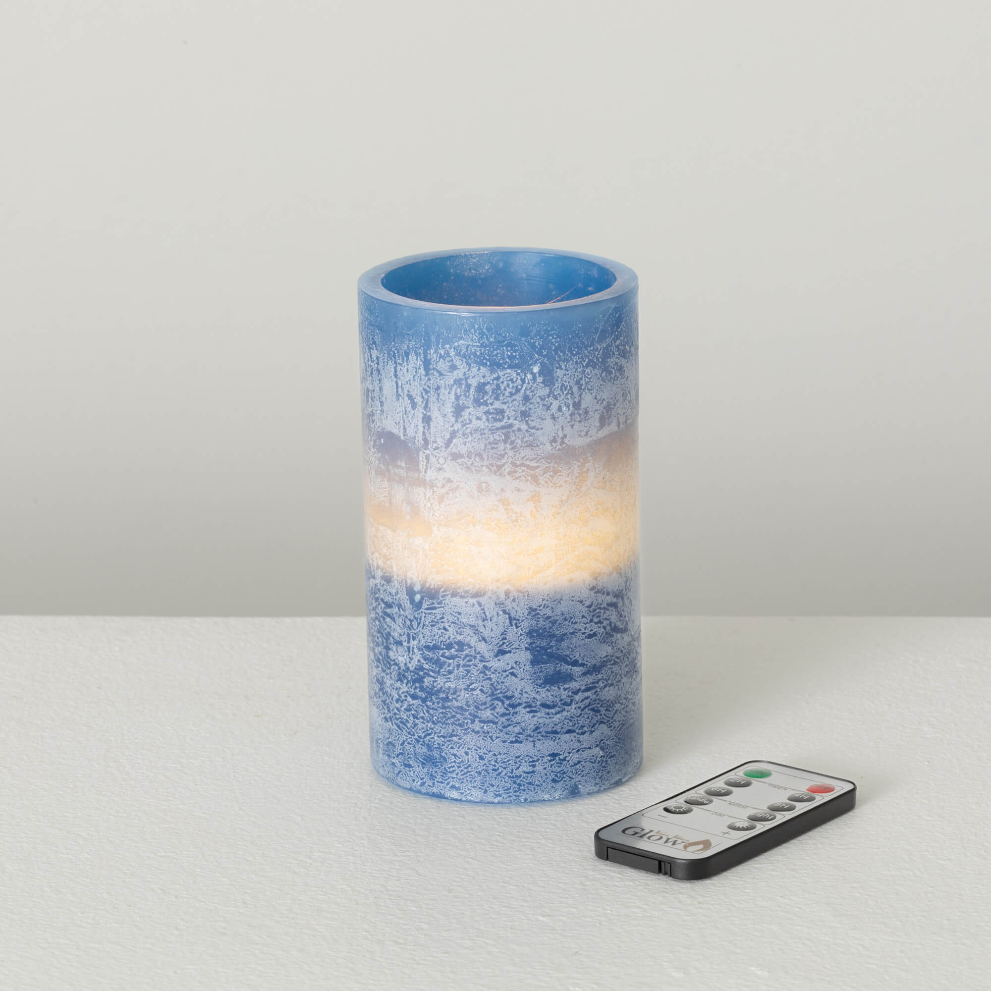 TIMBER LED GLOW CANDLE - BLUE