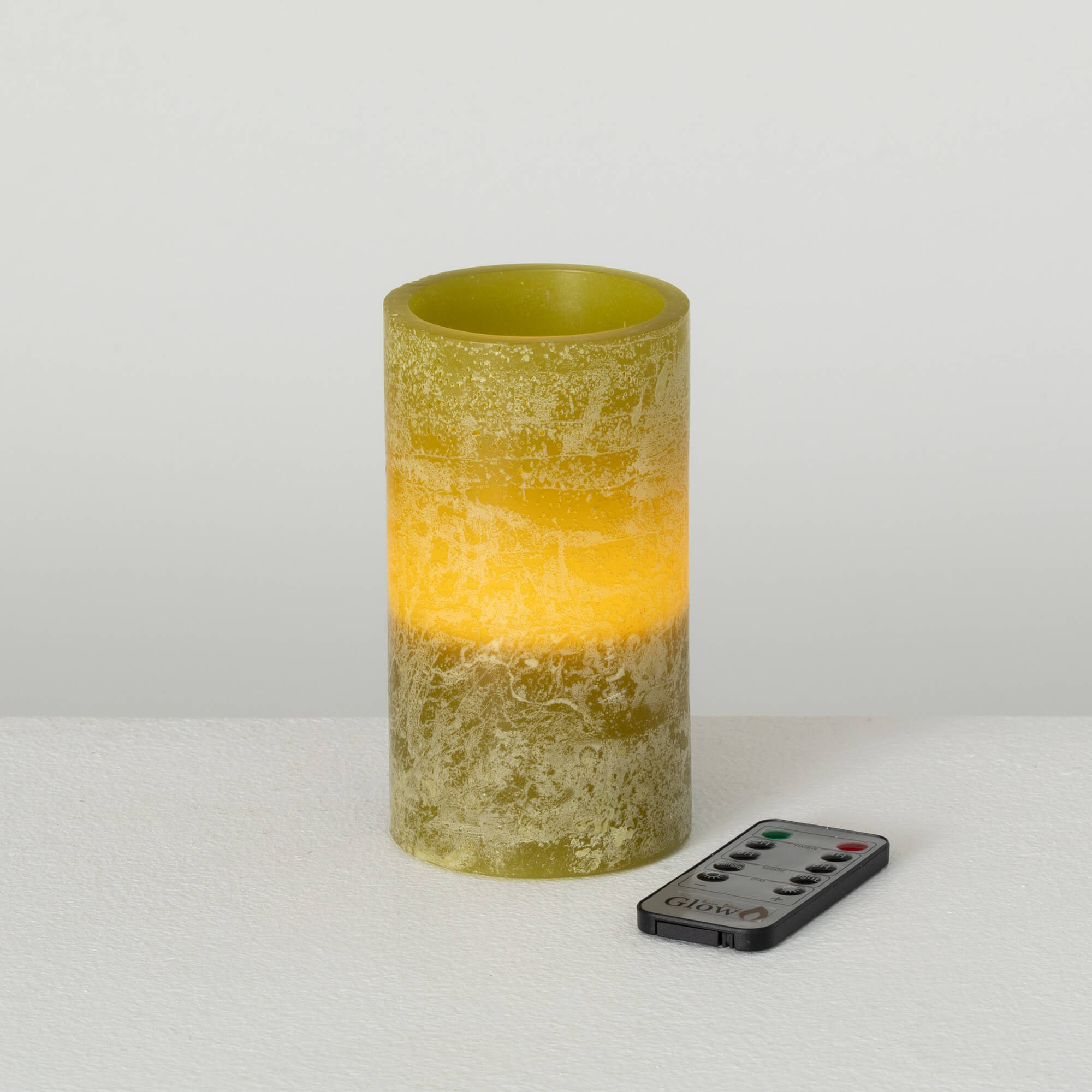 TIMBER LED GLOW CANDLE - MOSS