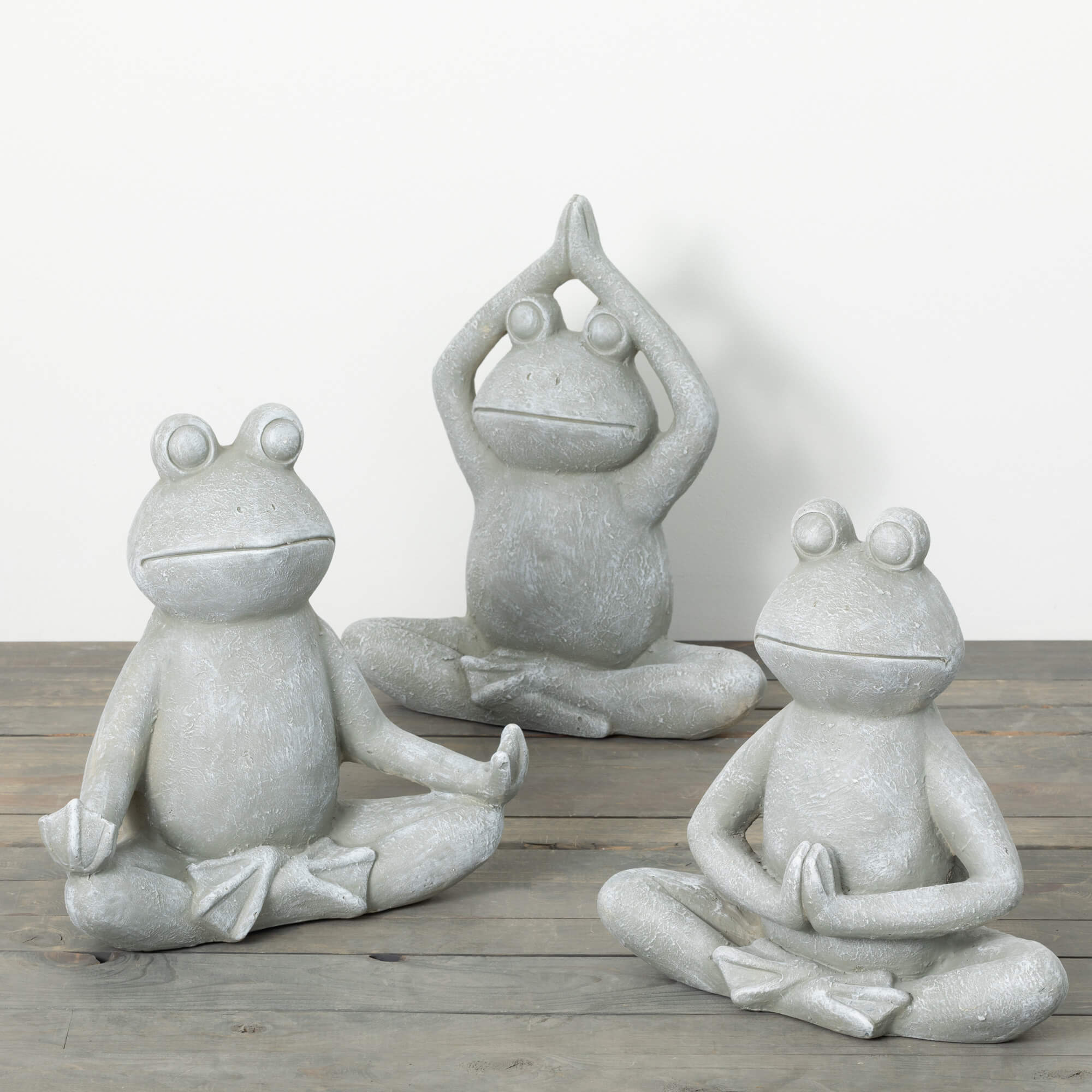 Wholesale Yoga Frog, Woodstock Elements Gray Statuary Figure