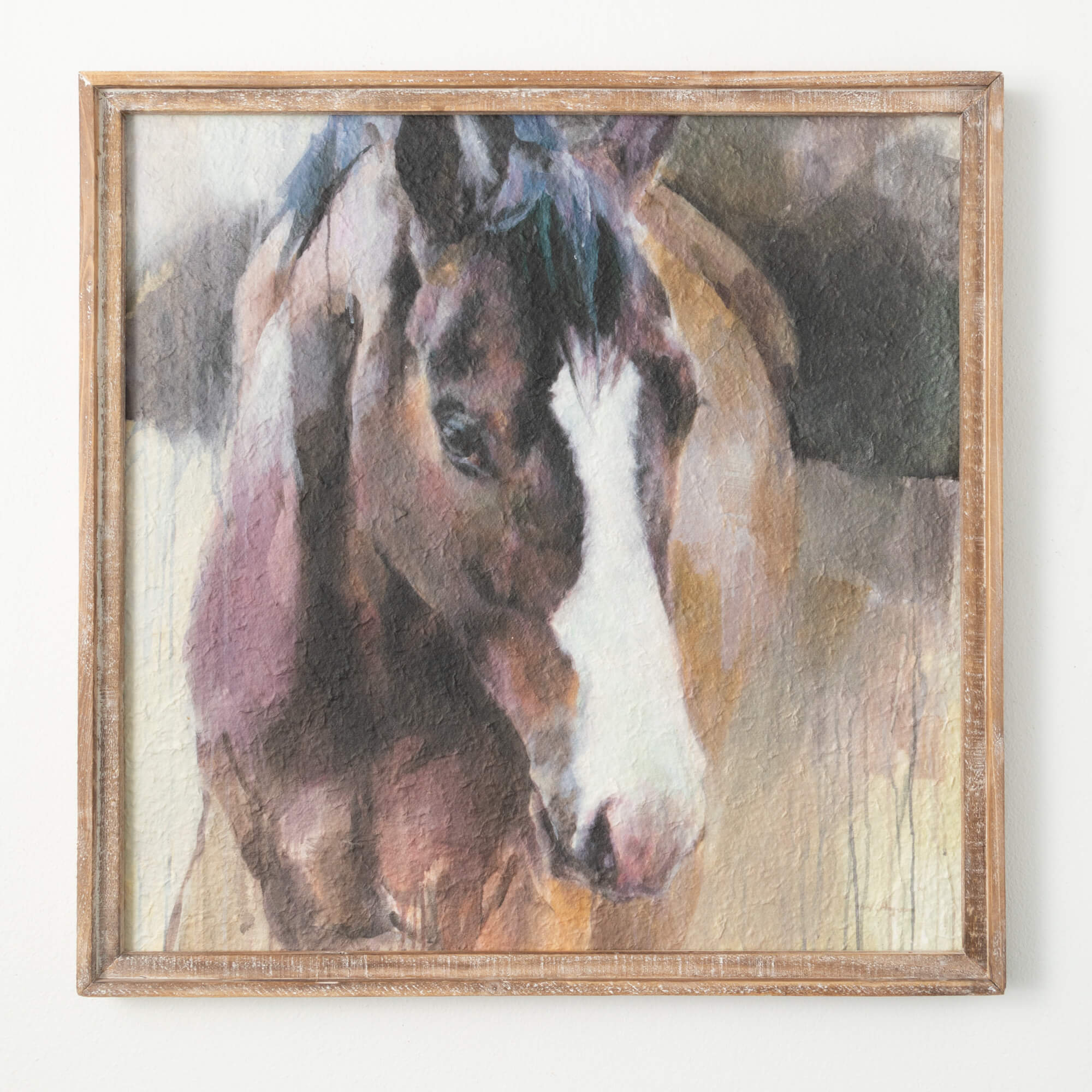 WOOD FRAMED HORSE WALL DECOR