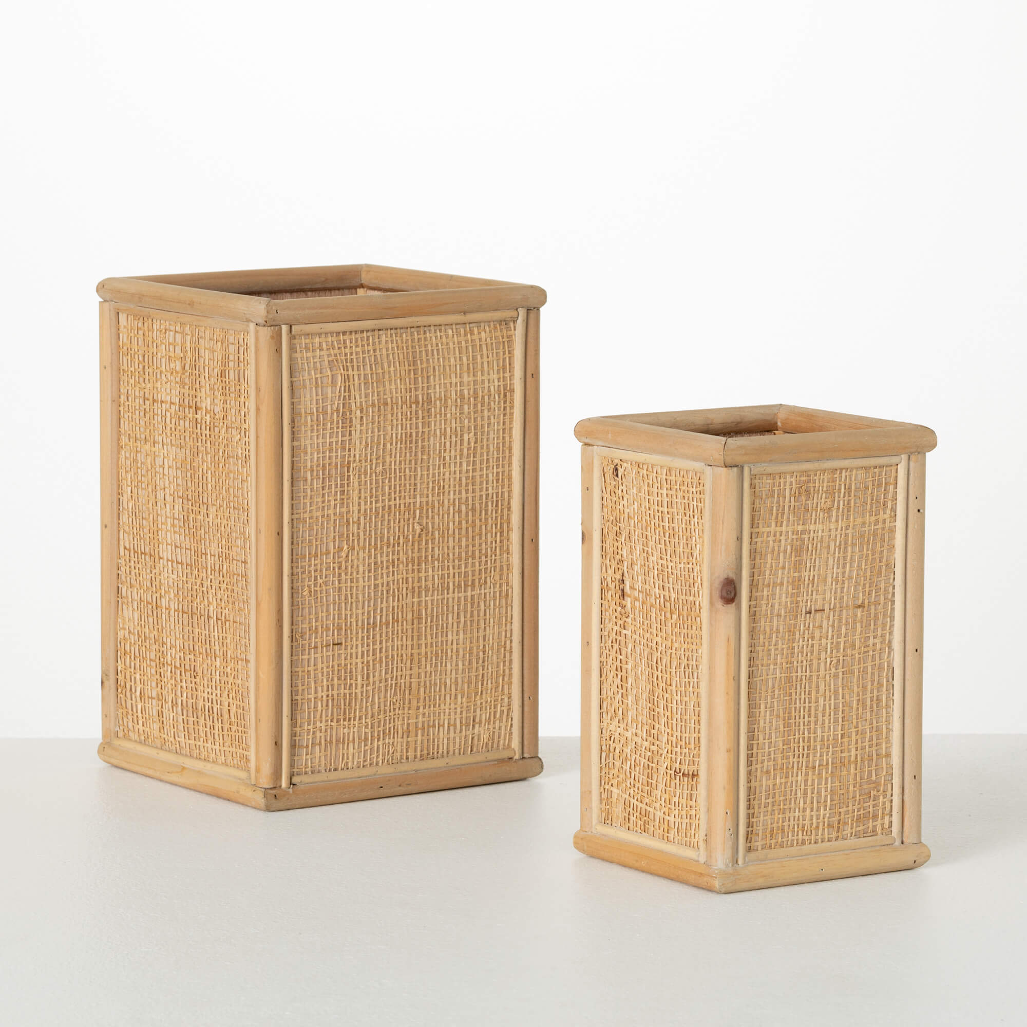 WOOD & SEAGRASS CONTAINER SET