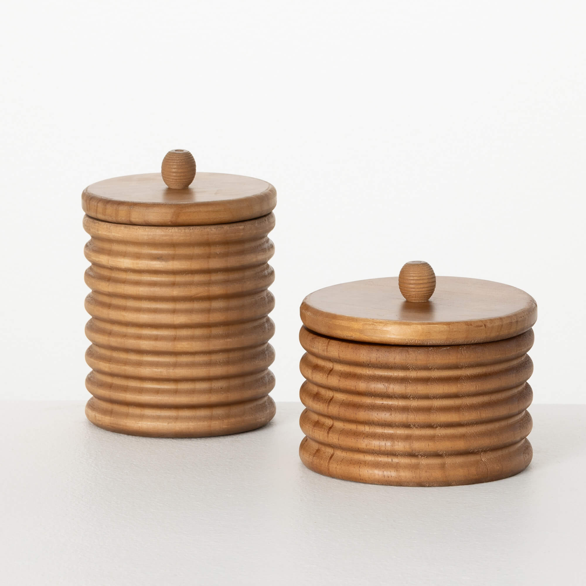 WOOD CONTAINERS WITH LIDS SET