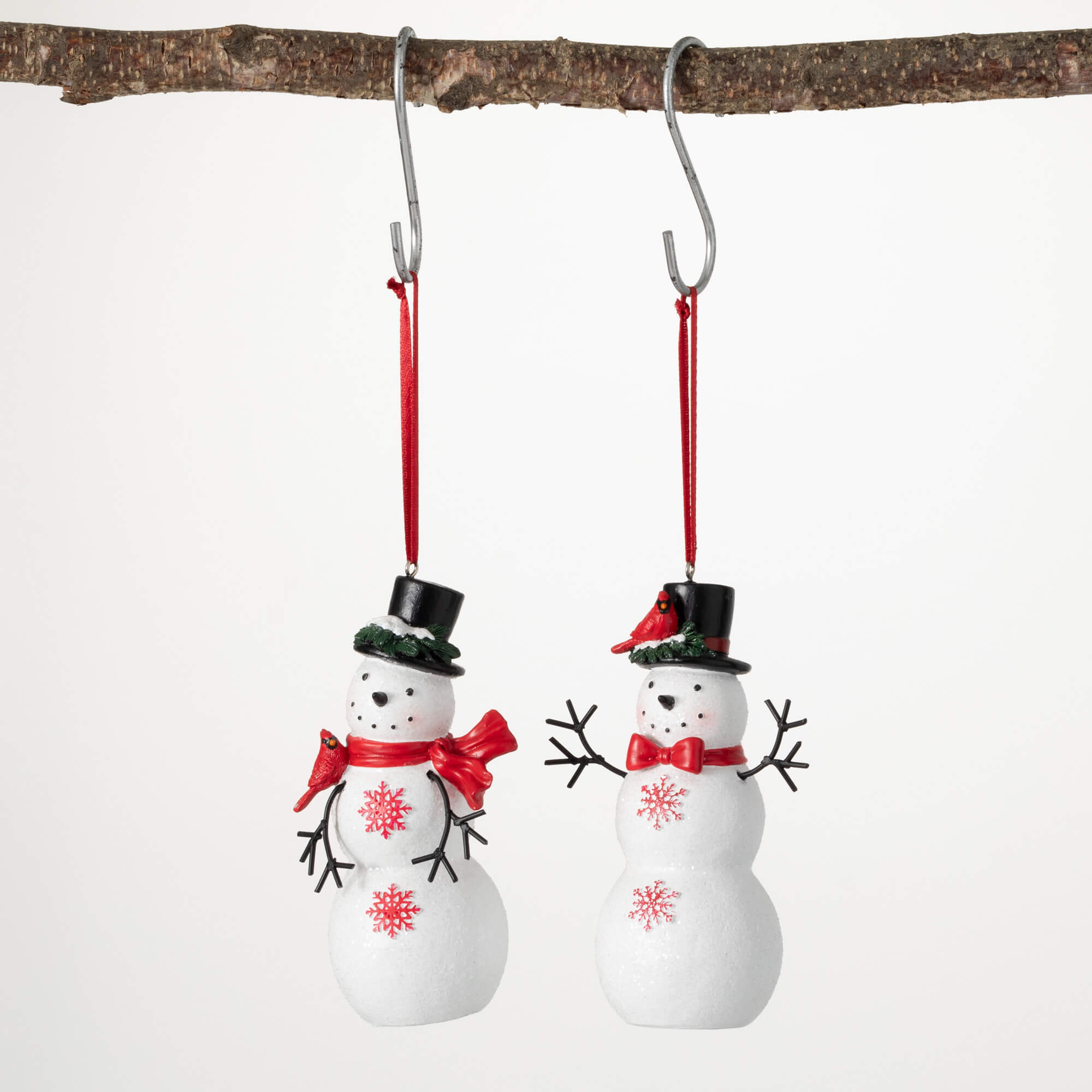 CARDINAL & SNOWMAN ORNAMENTS