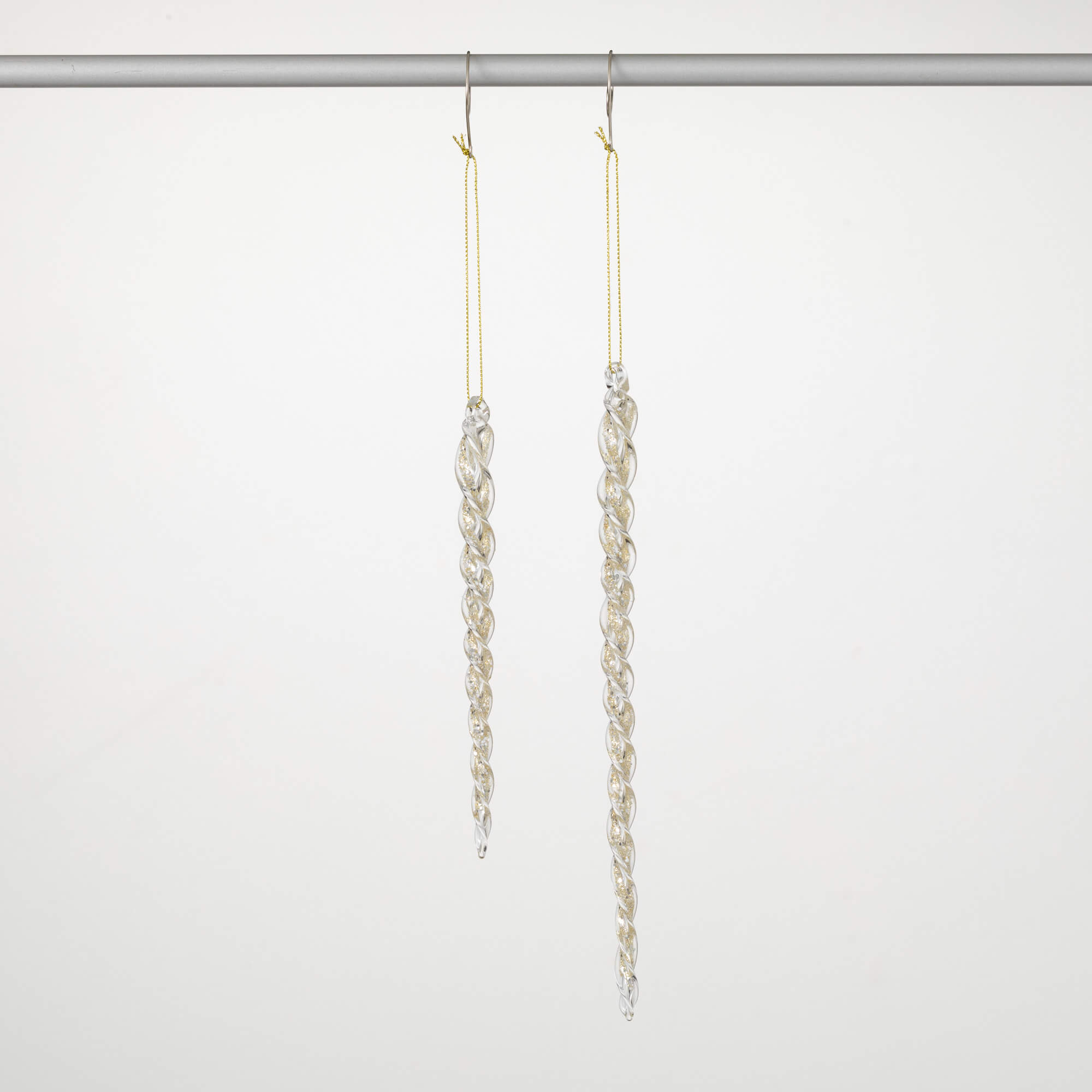 GOLD ACCENTED ICICLE ORNAMENTS