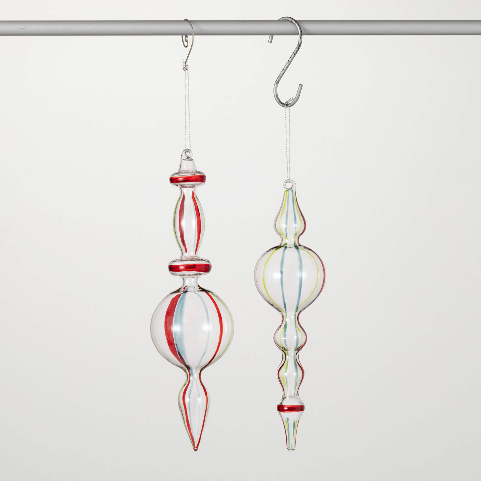 CLEAR STRIPED FINIAL ORNAMENTS