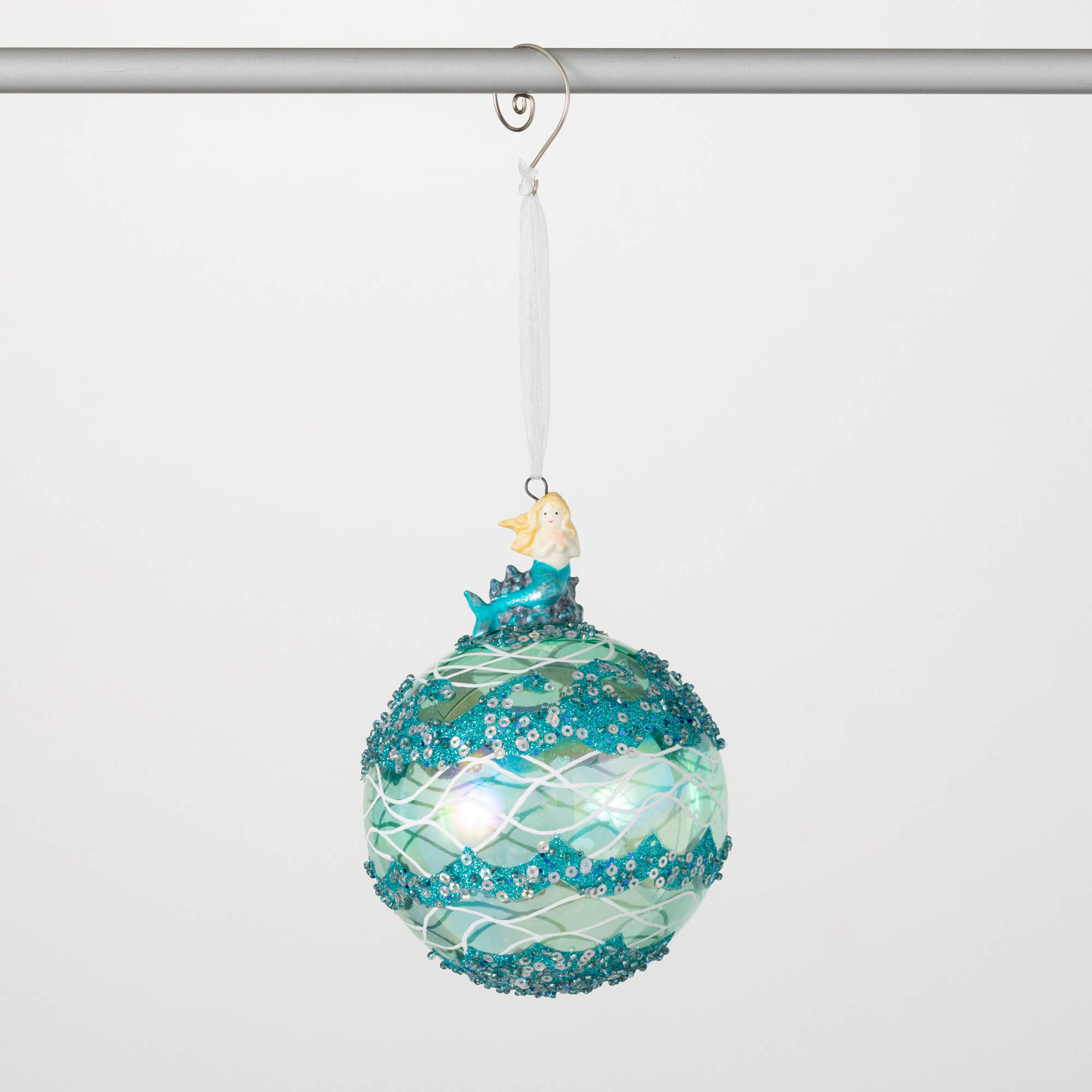 IRIDESCENT BLUE BALL ORNAMENT