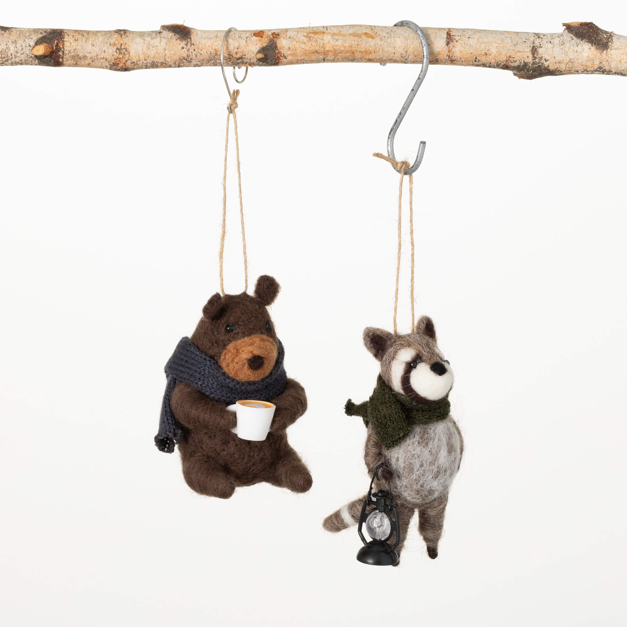 RACCOON BEAR ORNAMENT Set 2