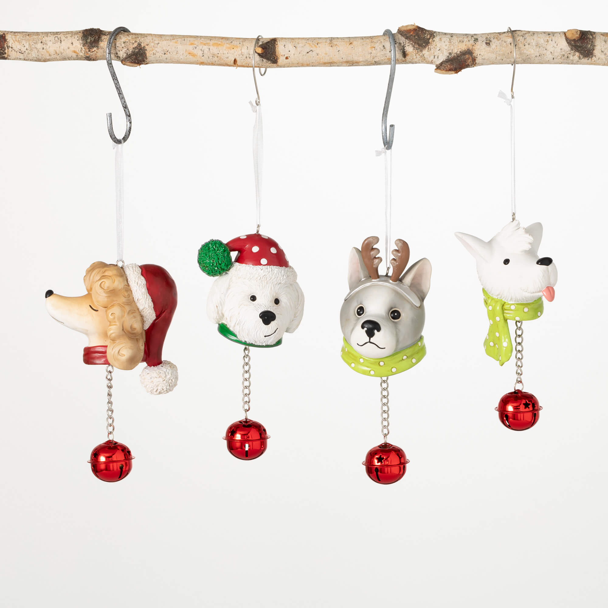 HOLIDAY DOGS BELL ORNAMENTS 4