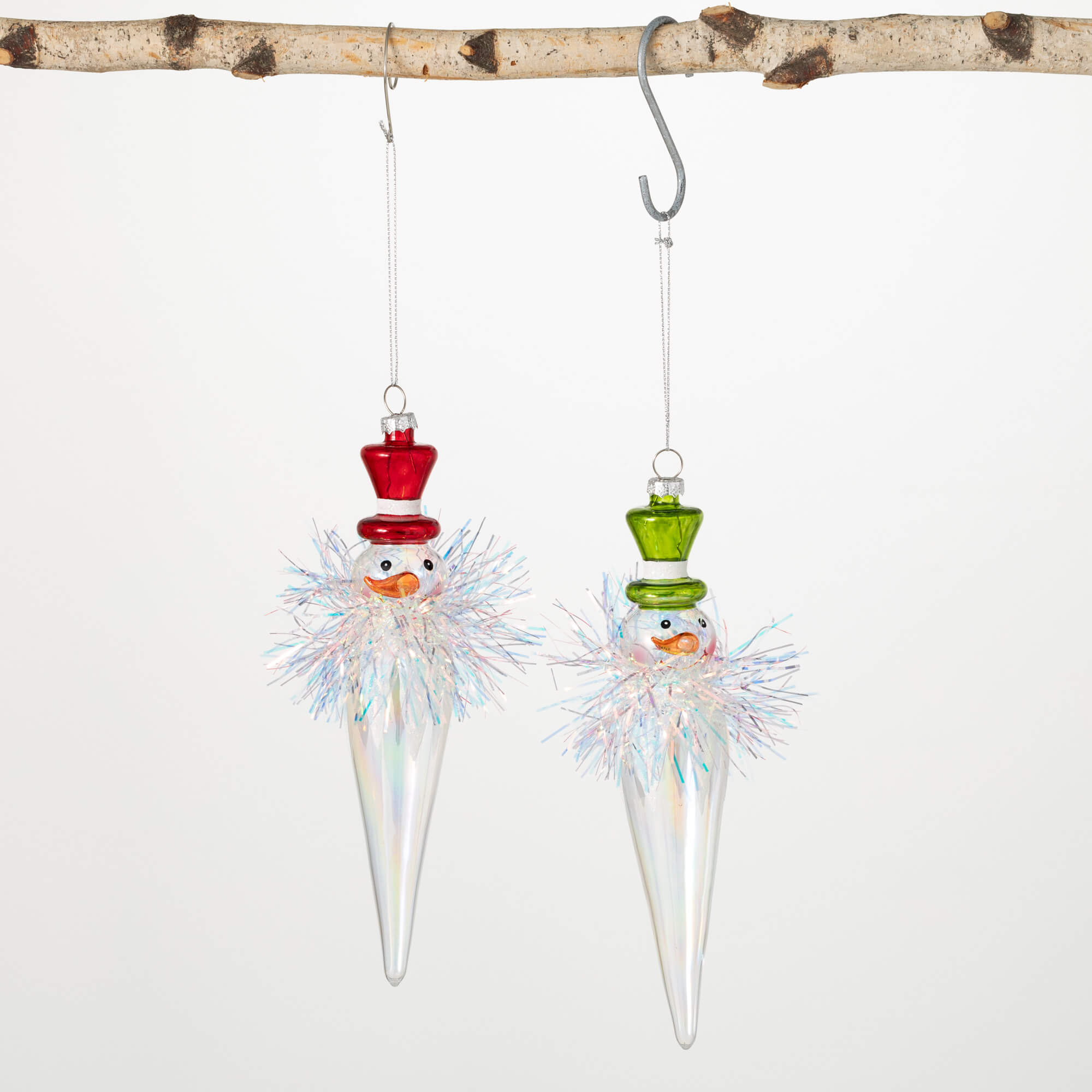 IRIDESCENT SNOWMAN ICICLE ORNA