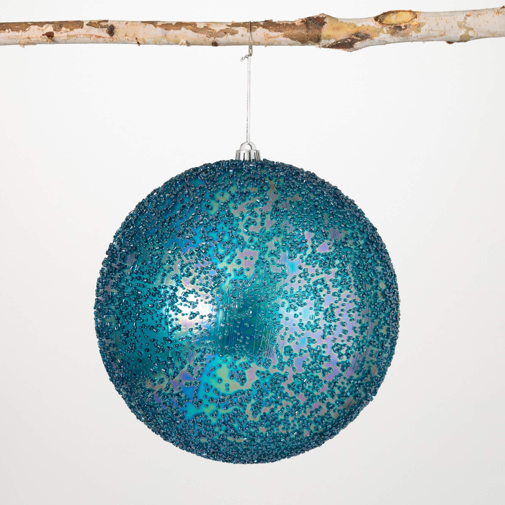 12" BLUE LUSTER BALL ORNAMENT