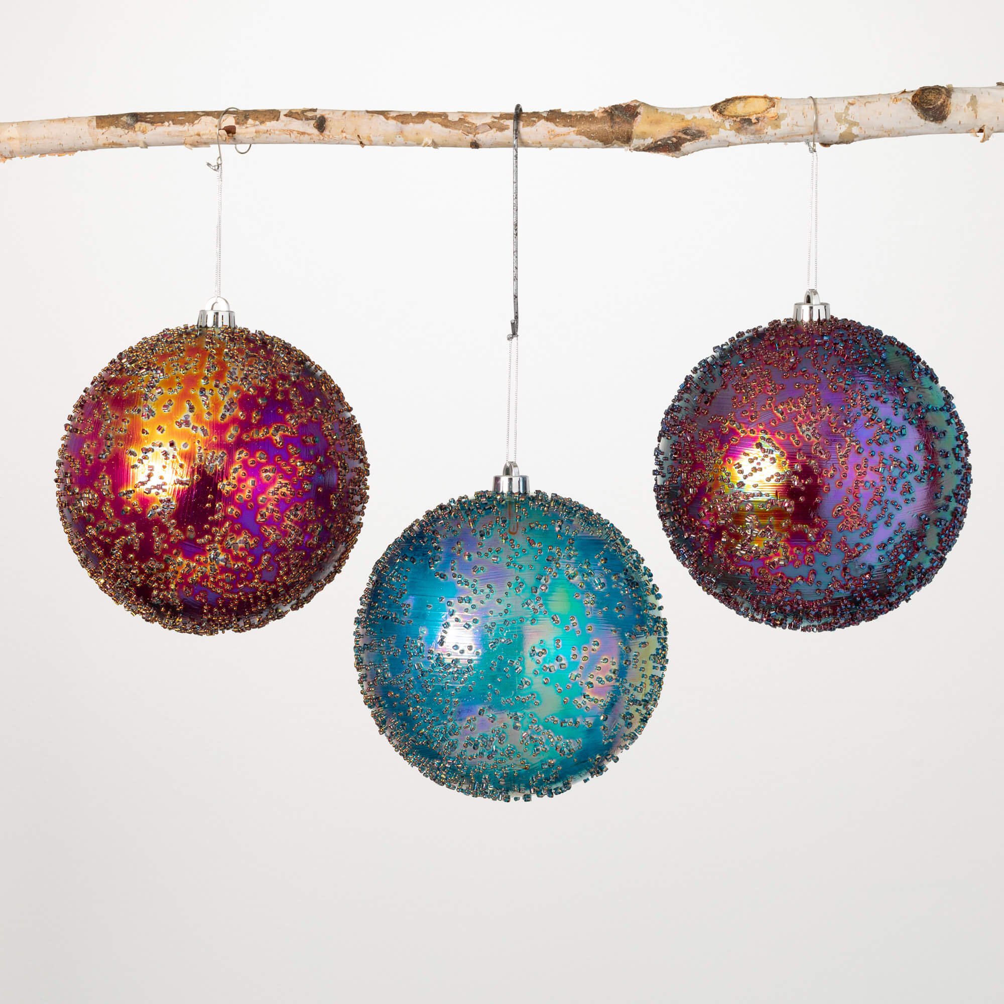 8" BALL ORNAMENT SET OF 3