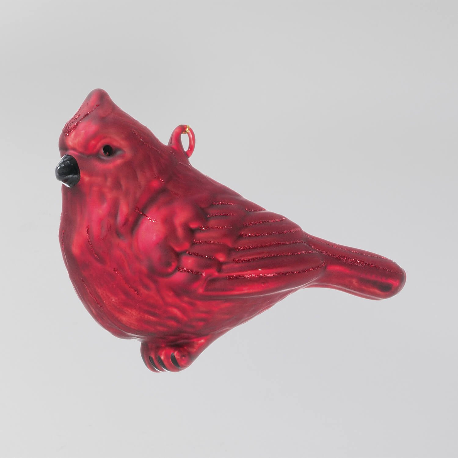 GLASS RED CARDINAL ORNAMENT