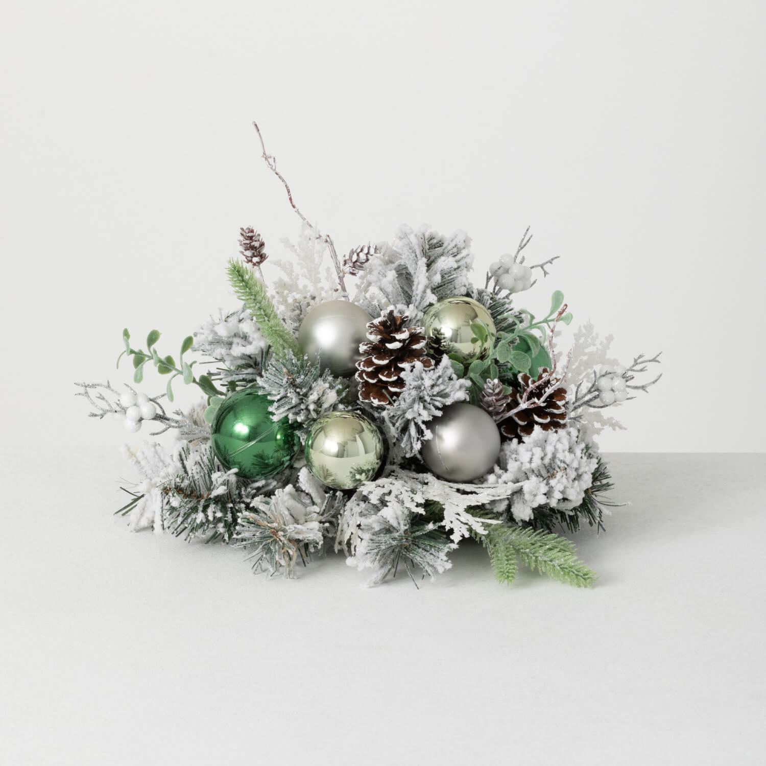 Frosted Pinecone Sphere Ornament