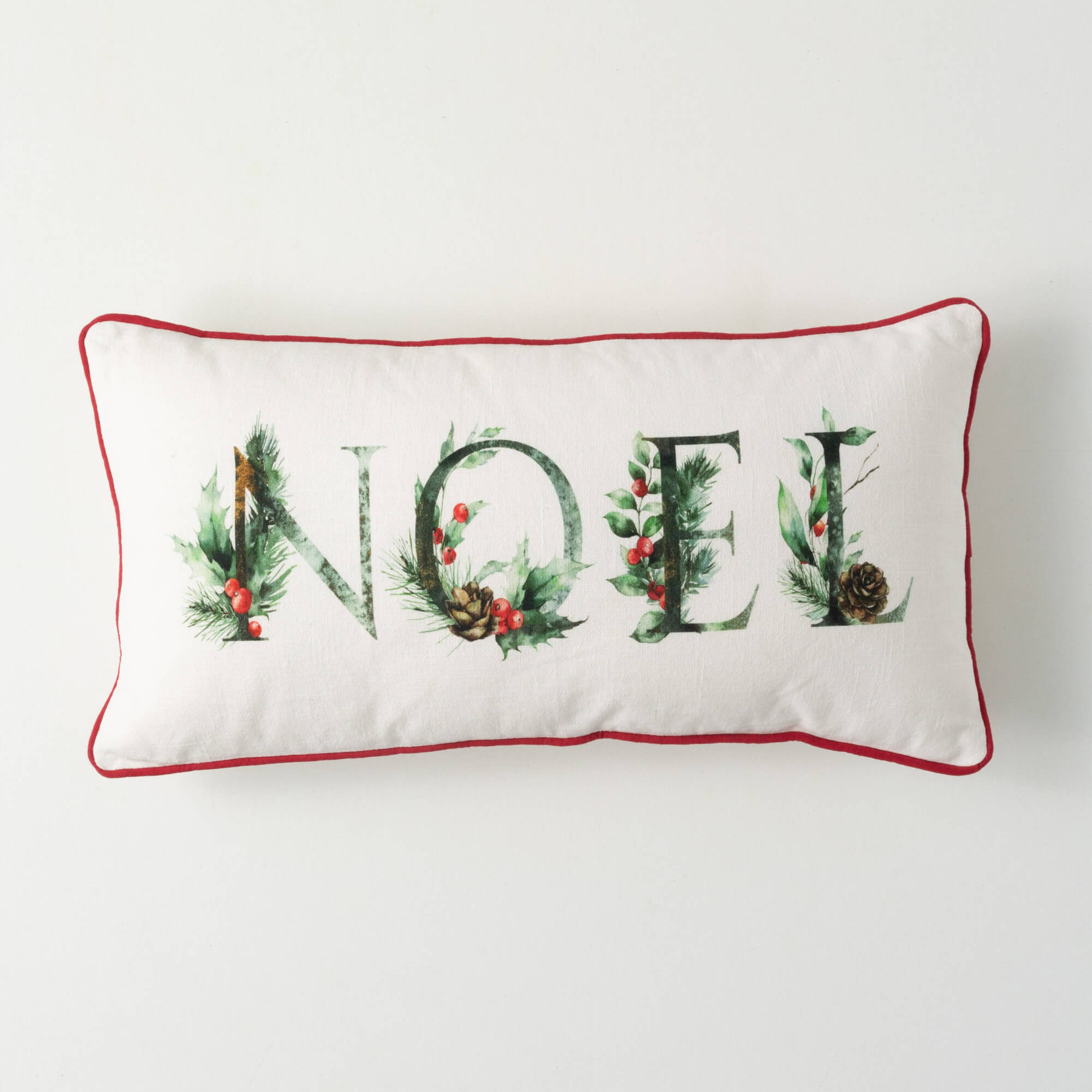 WHITE NOEL THROW PILLOW