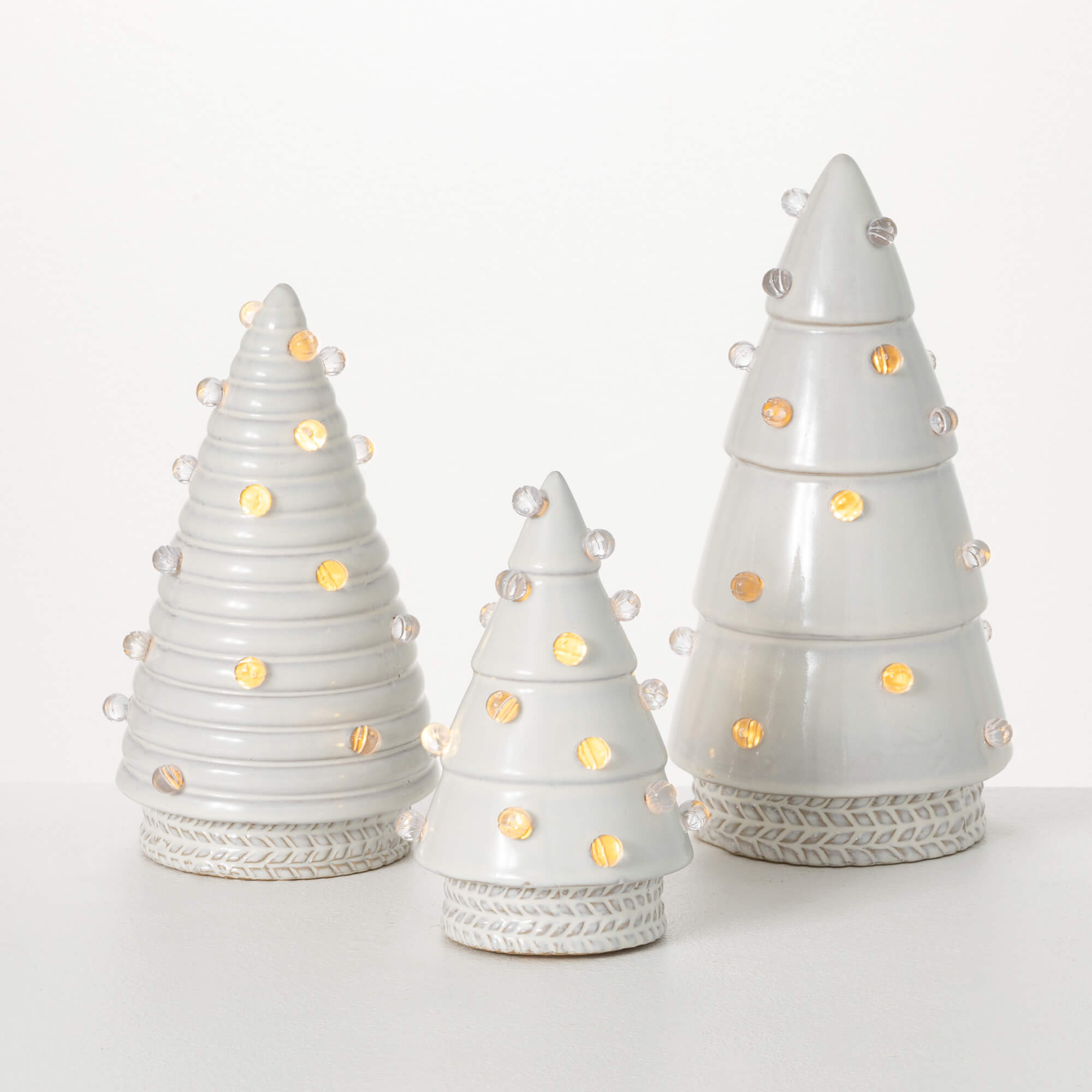 ILLUMINATED CERAMIC TREE SET 3