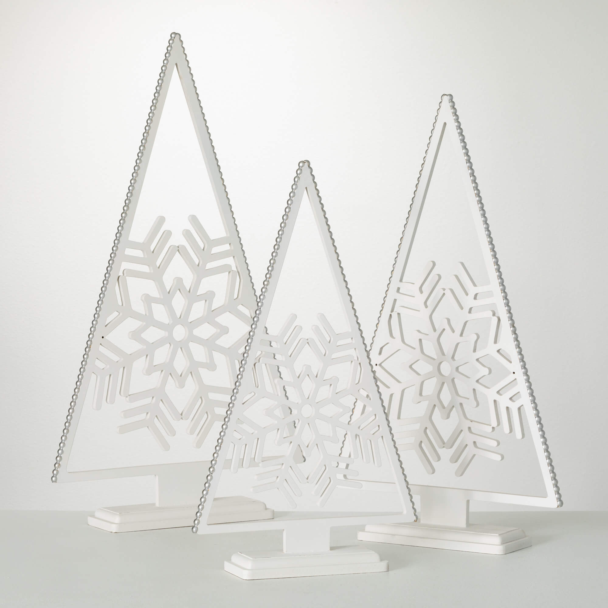 SNOWFLAKE CONE TREE SET OF 3