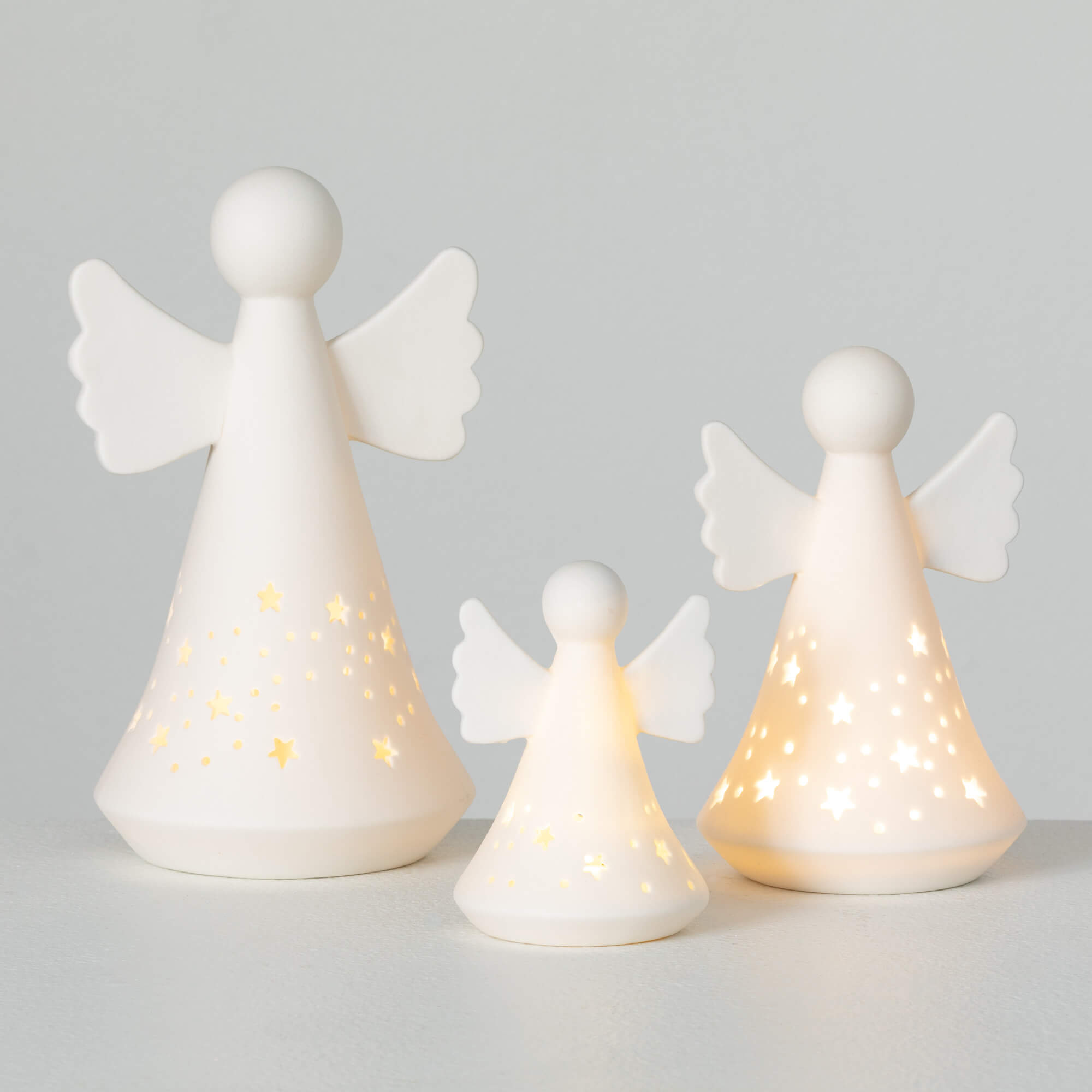 LED ANGEL FIGURINE SET OF 3