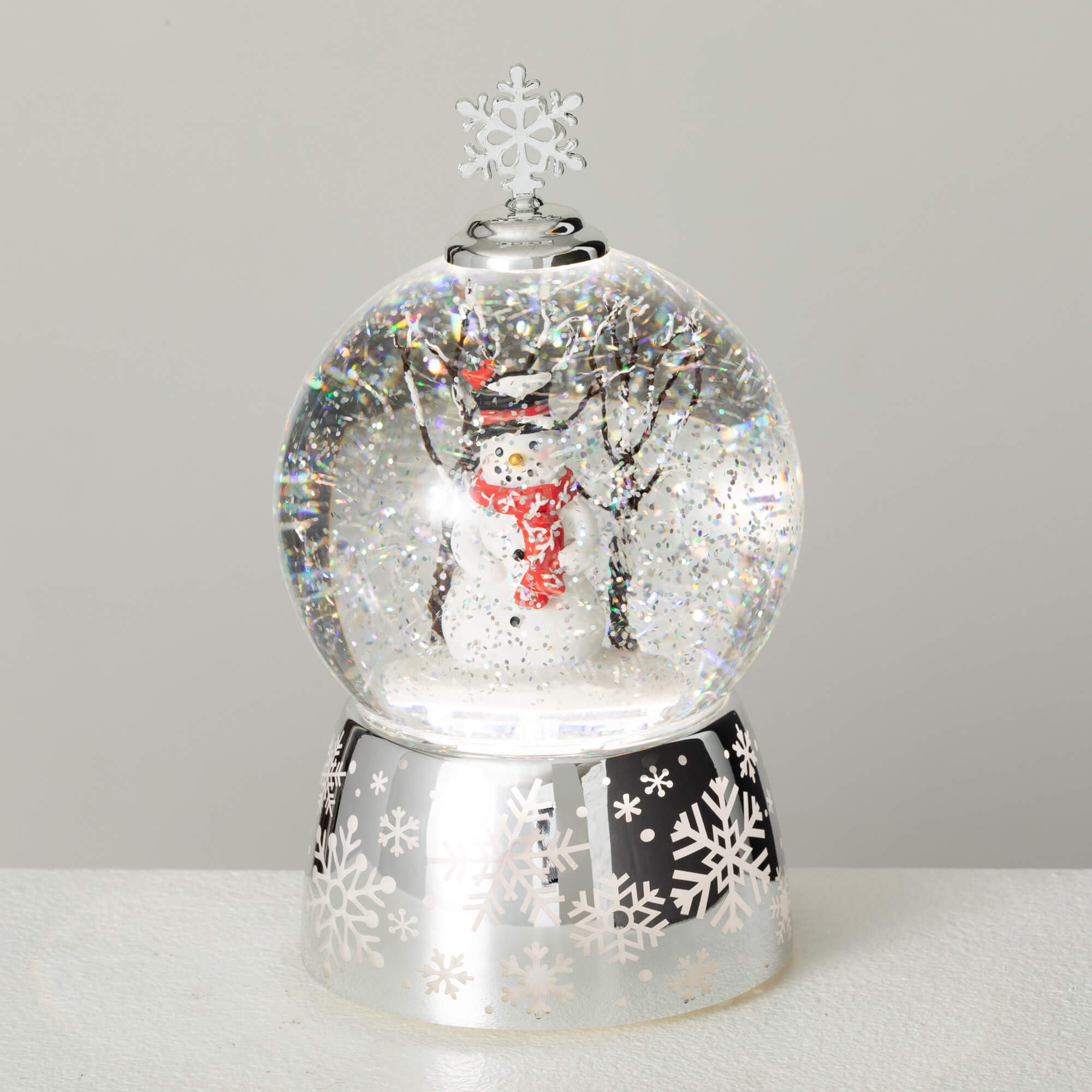 LIGHTED SNOWMAN SHIMMER DOME