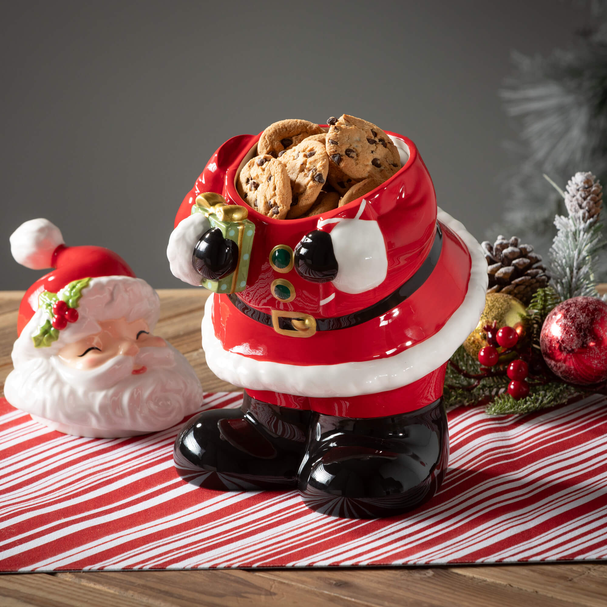 Cookie jar Santa with buy gift