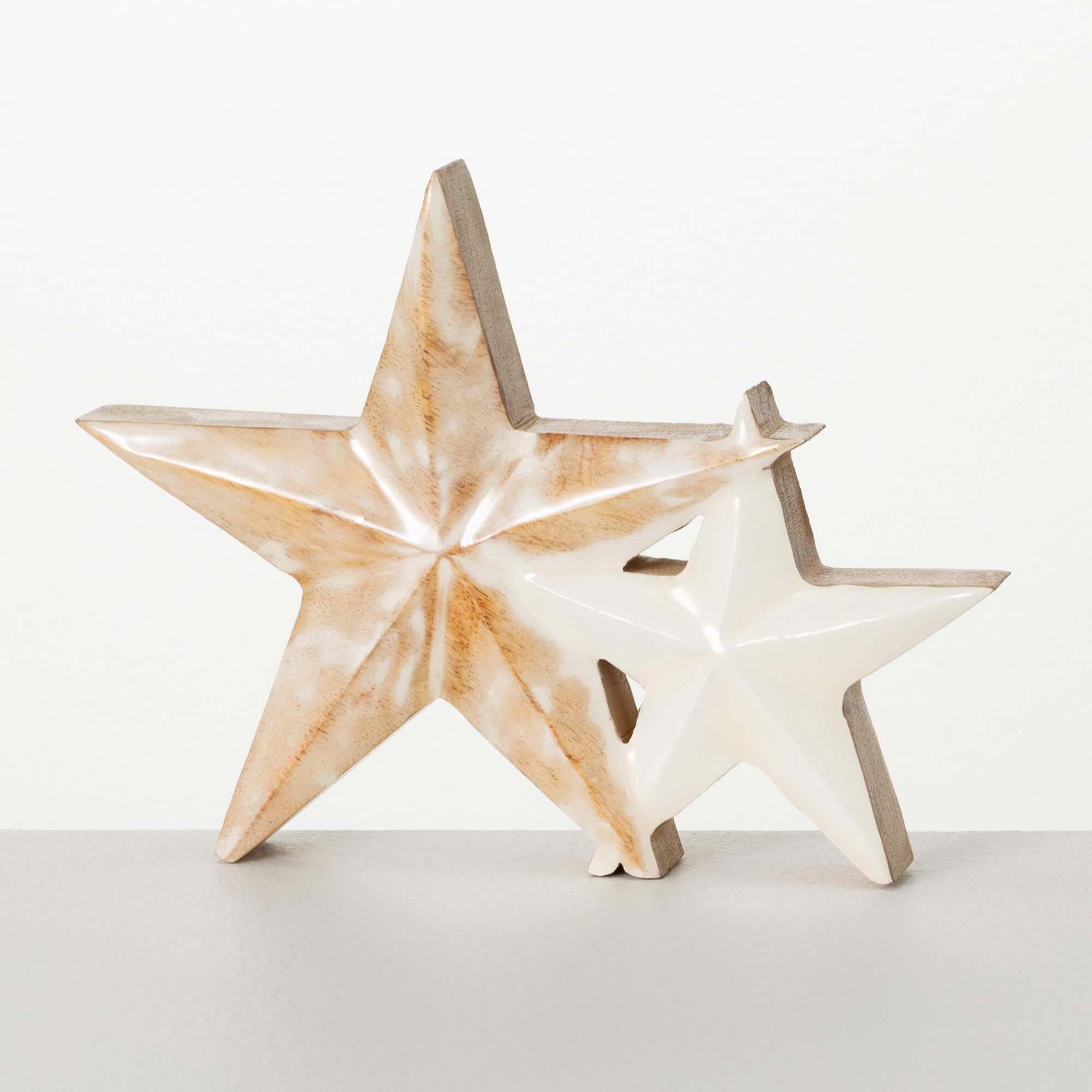 WOOD TABLETOP STAR DECOR