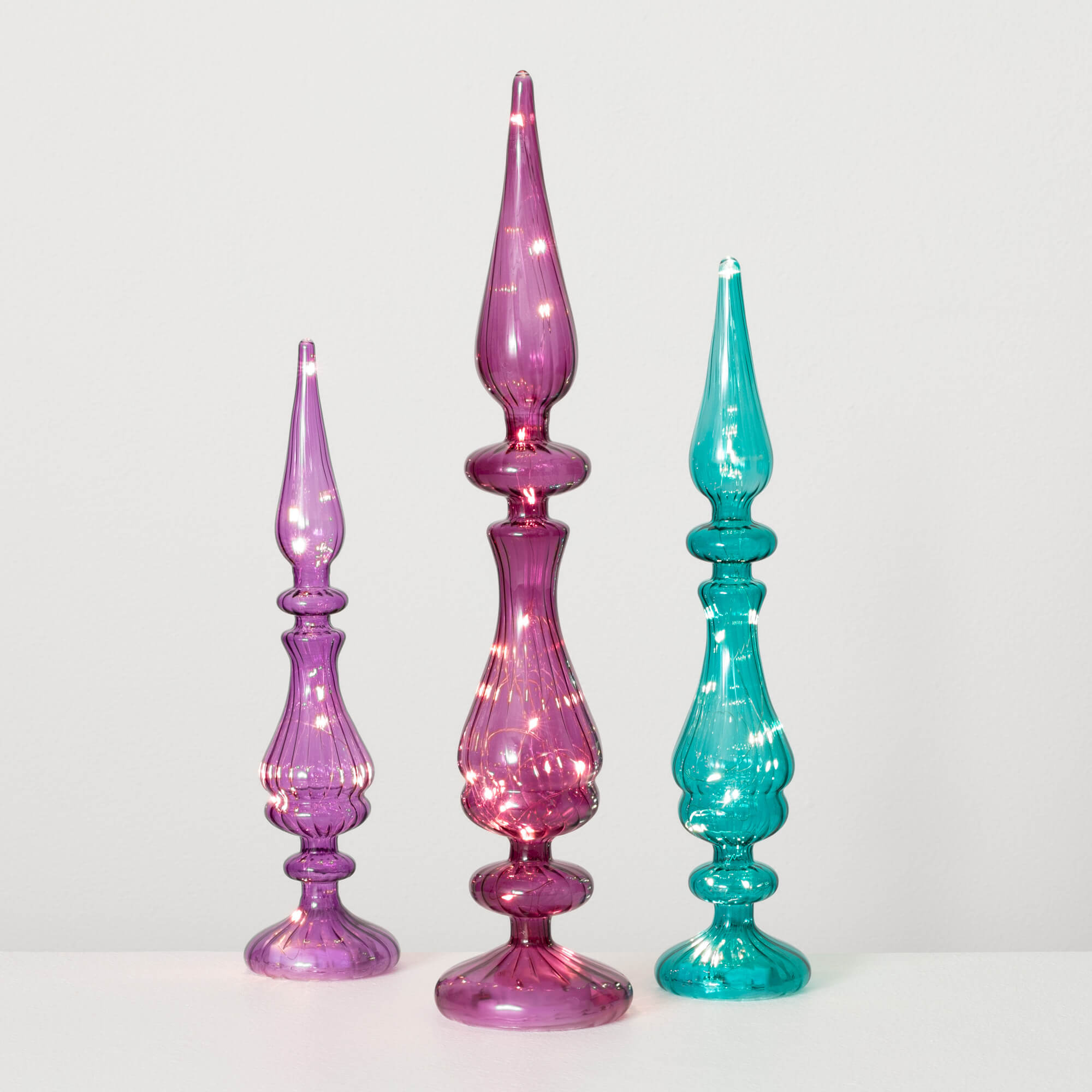 LIGHTED FINIAL Set 3