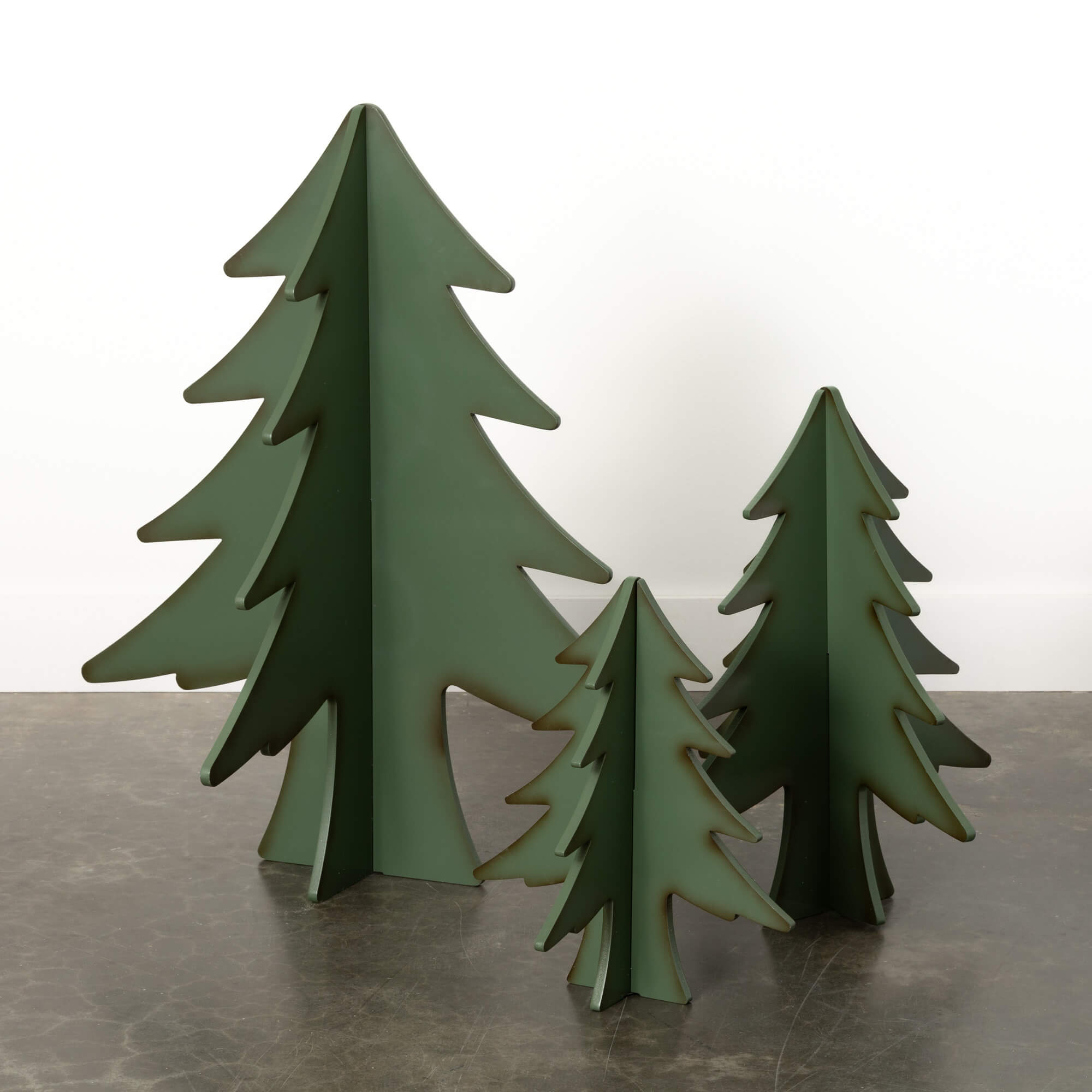 STANDING GREEN TREE SET OF 3