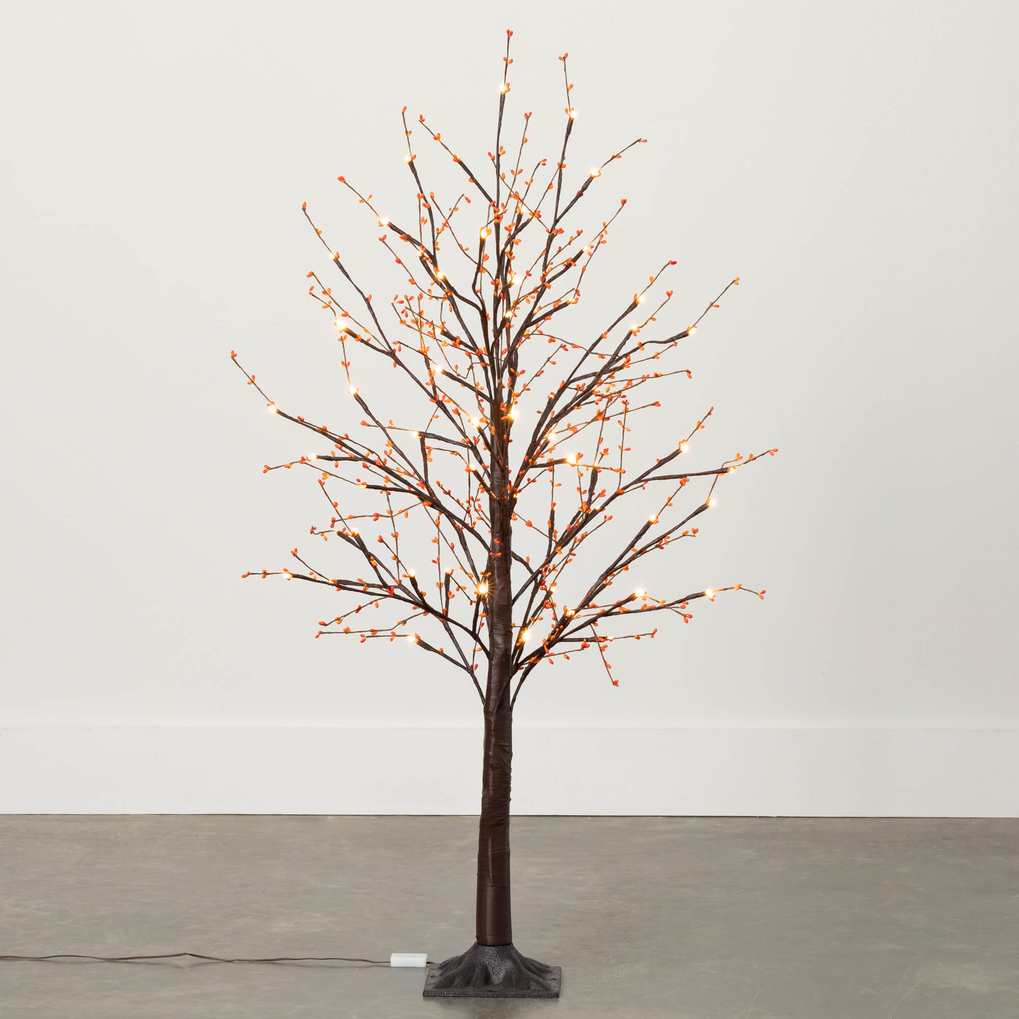 4' ORANGE BERRY LED TREE