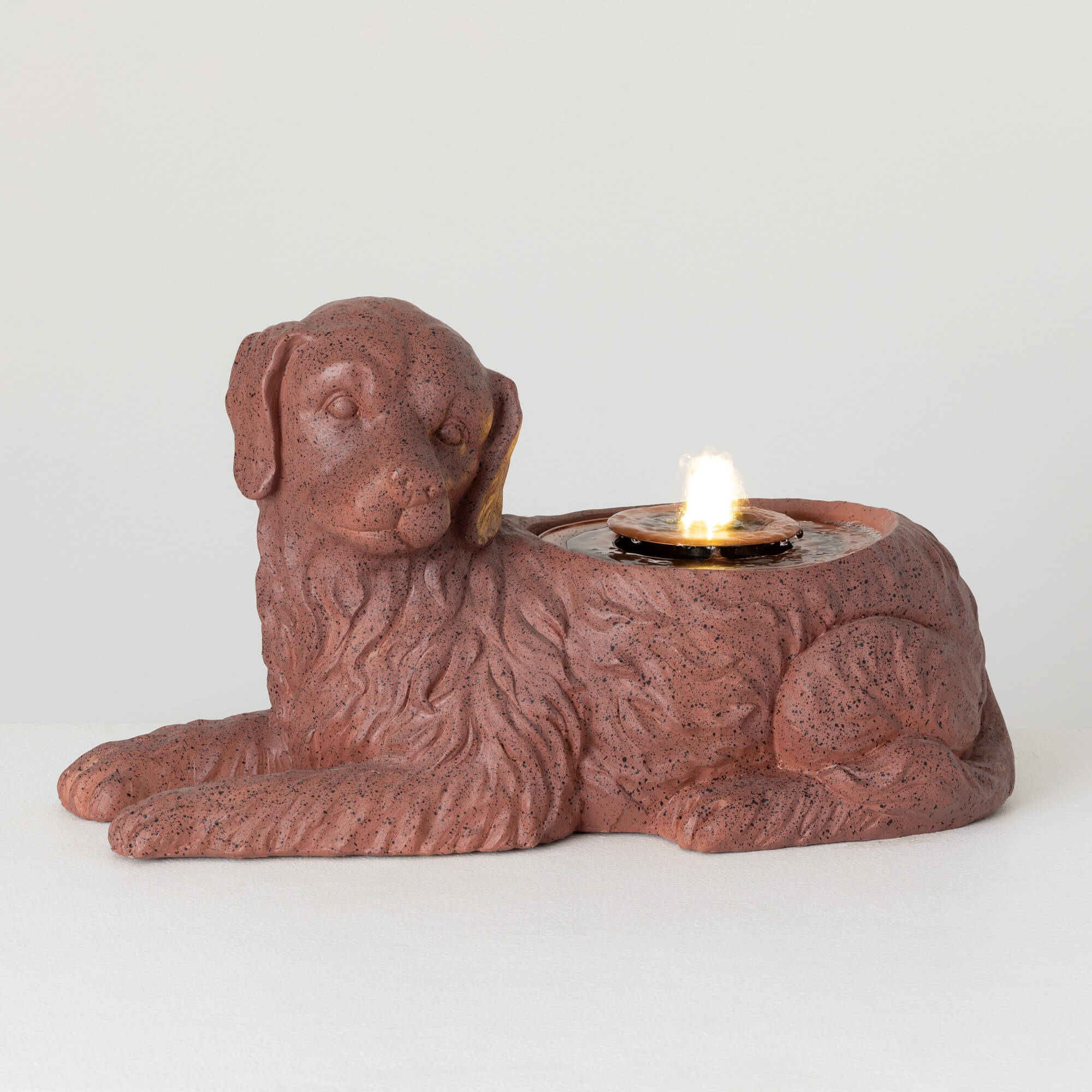 COPPER FINISHED DOG FOUNTAIN