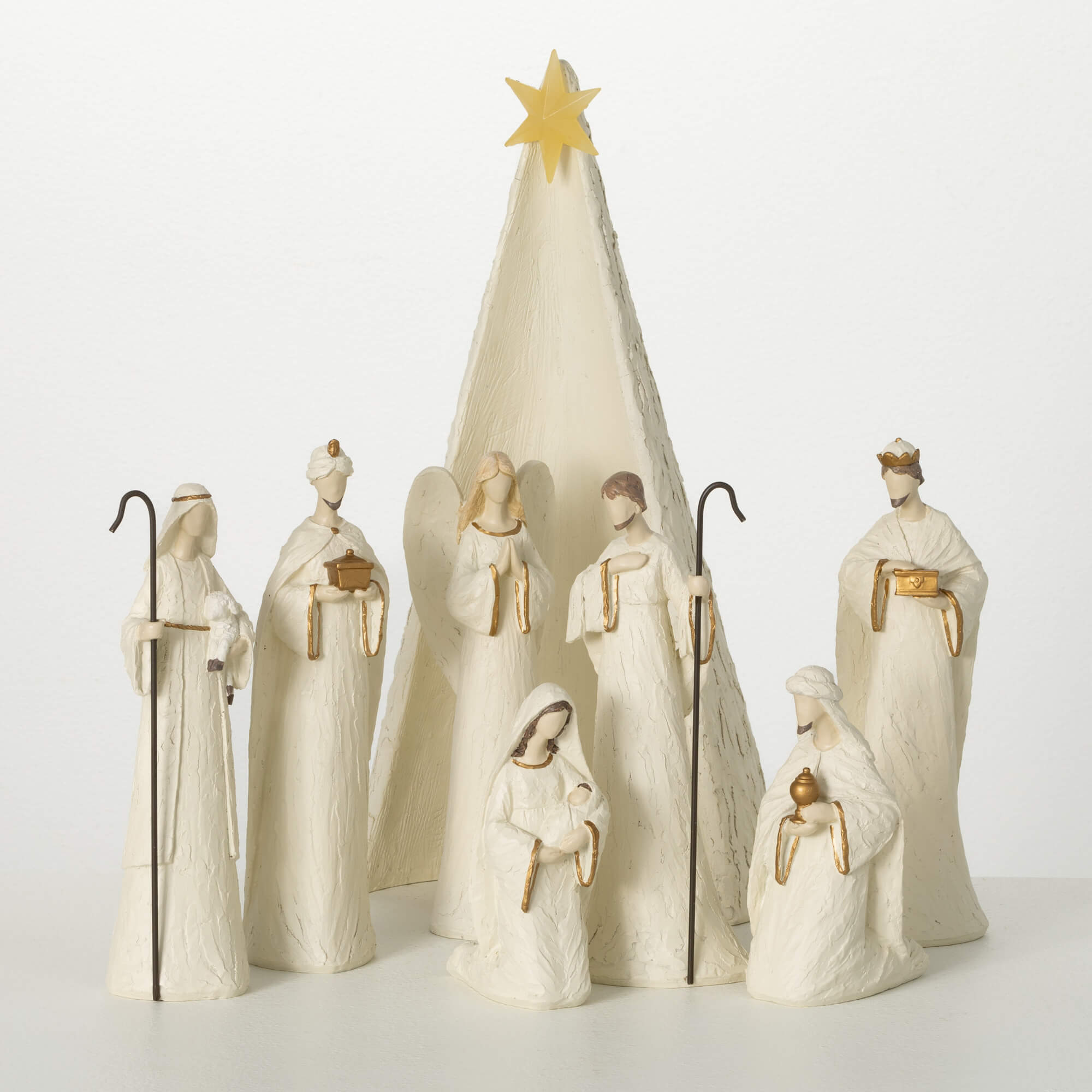 LIGHTED STAR 8 PIECE NATIVITY