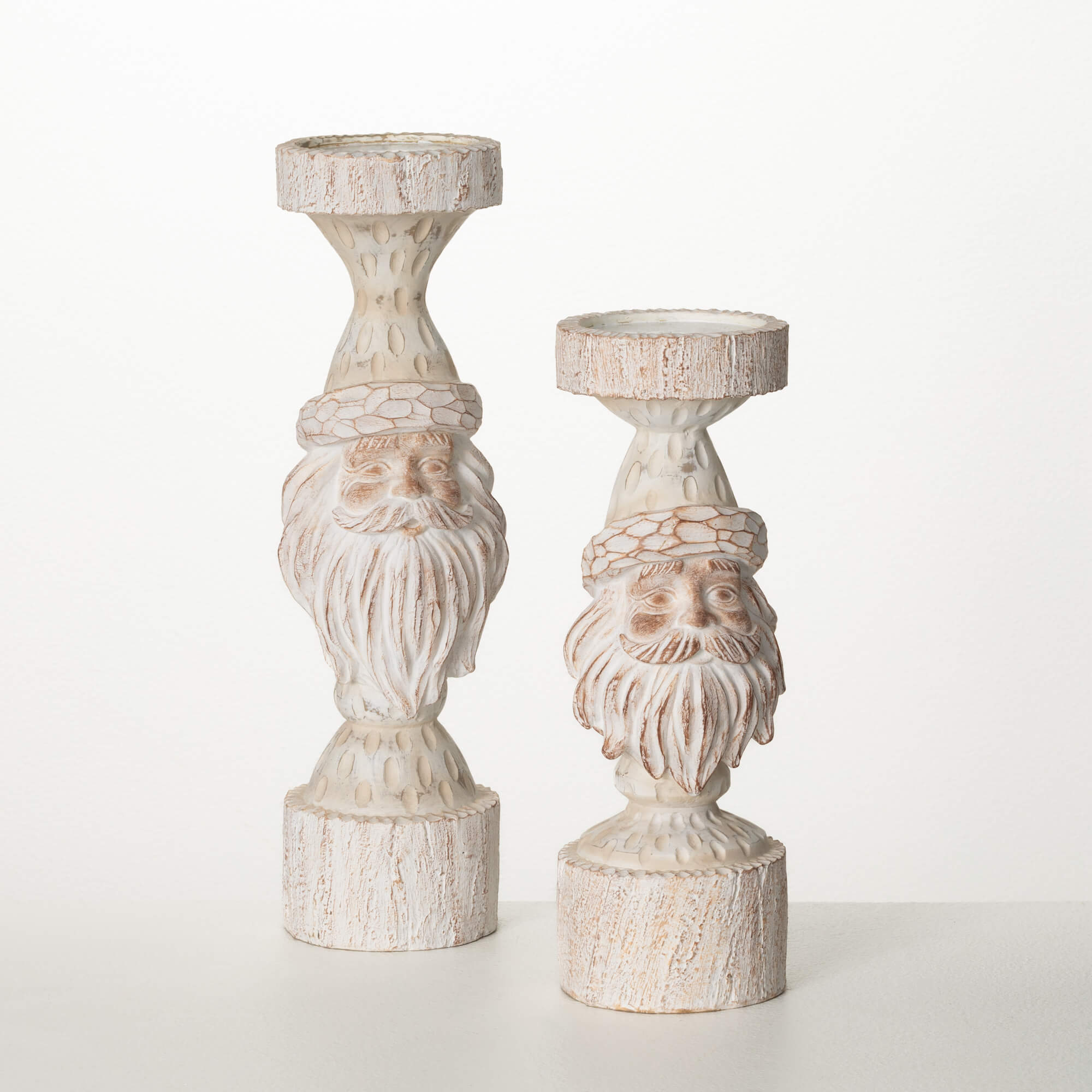 RUSTIC SANTA CANDLEHOLDER SET